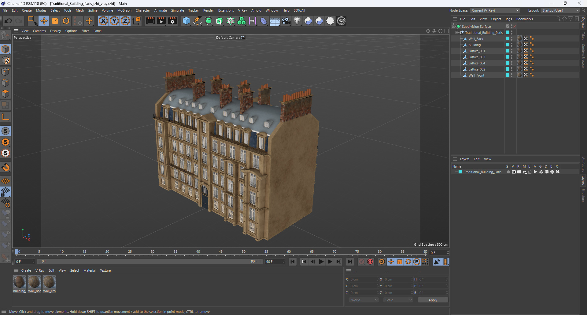 3D Traditional Building Paris