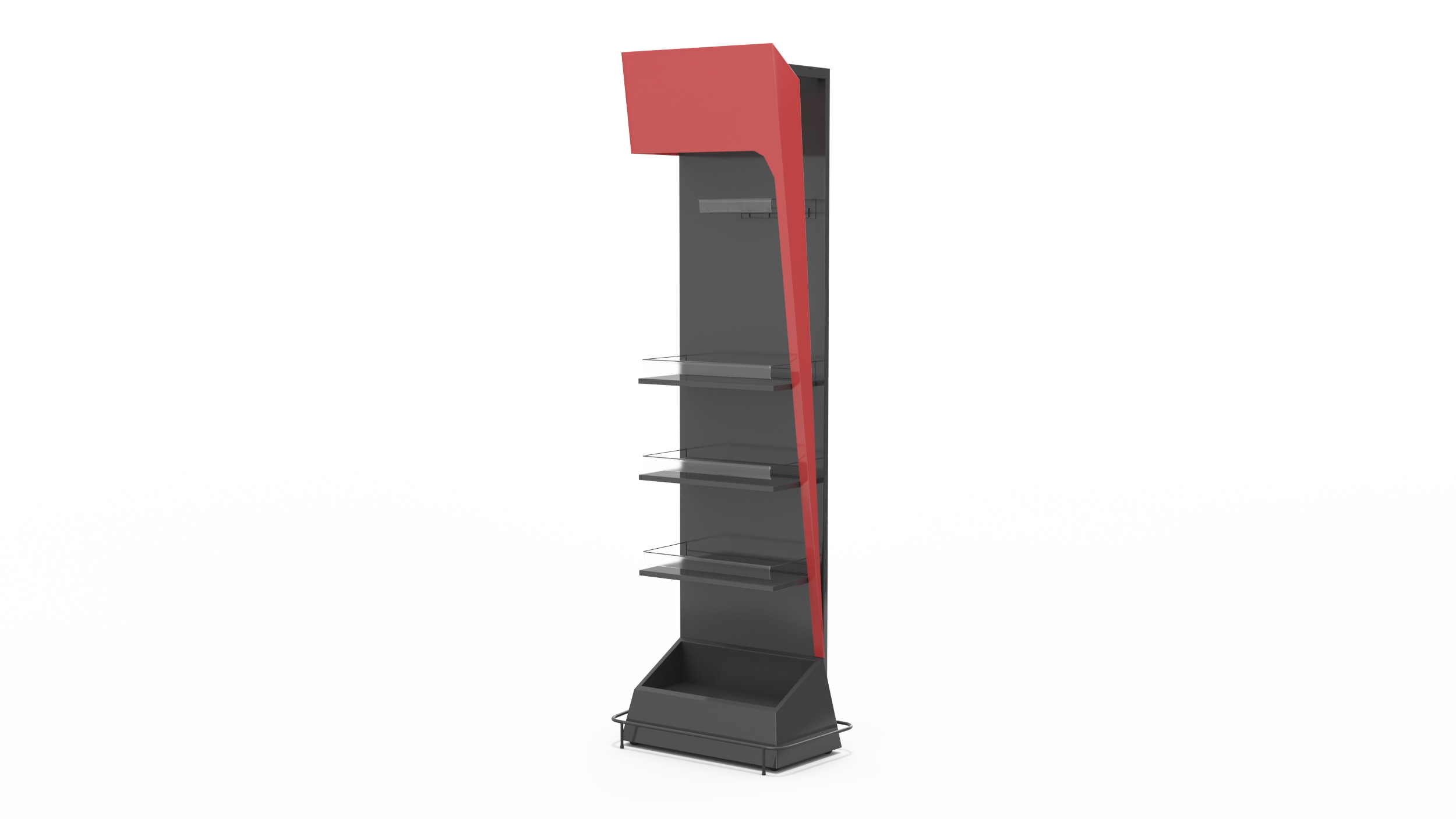 Promotion Black Red Floor Shelf Stand 3D
