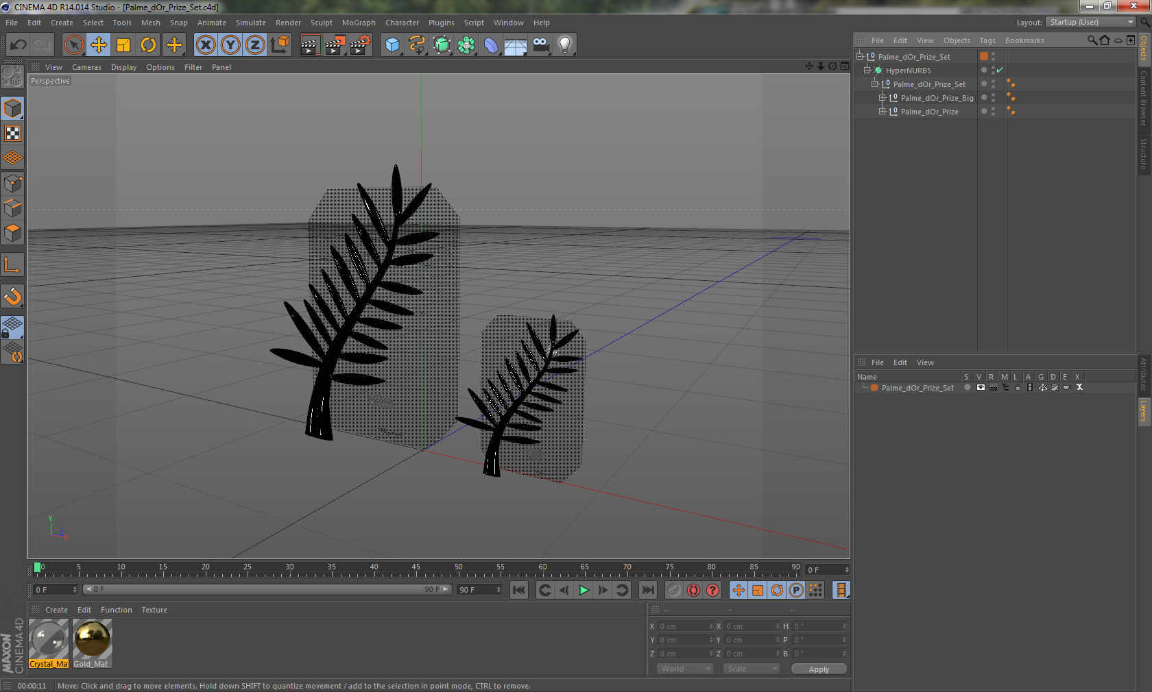 Palme dOr Prize Set 3D model