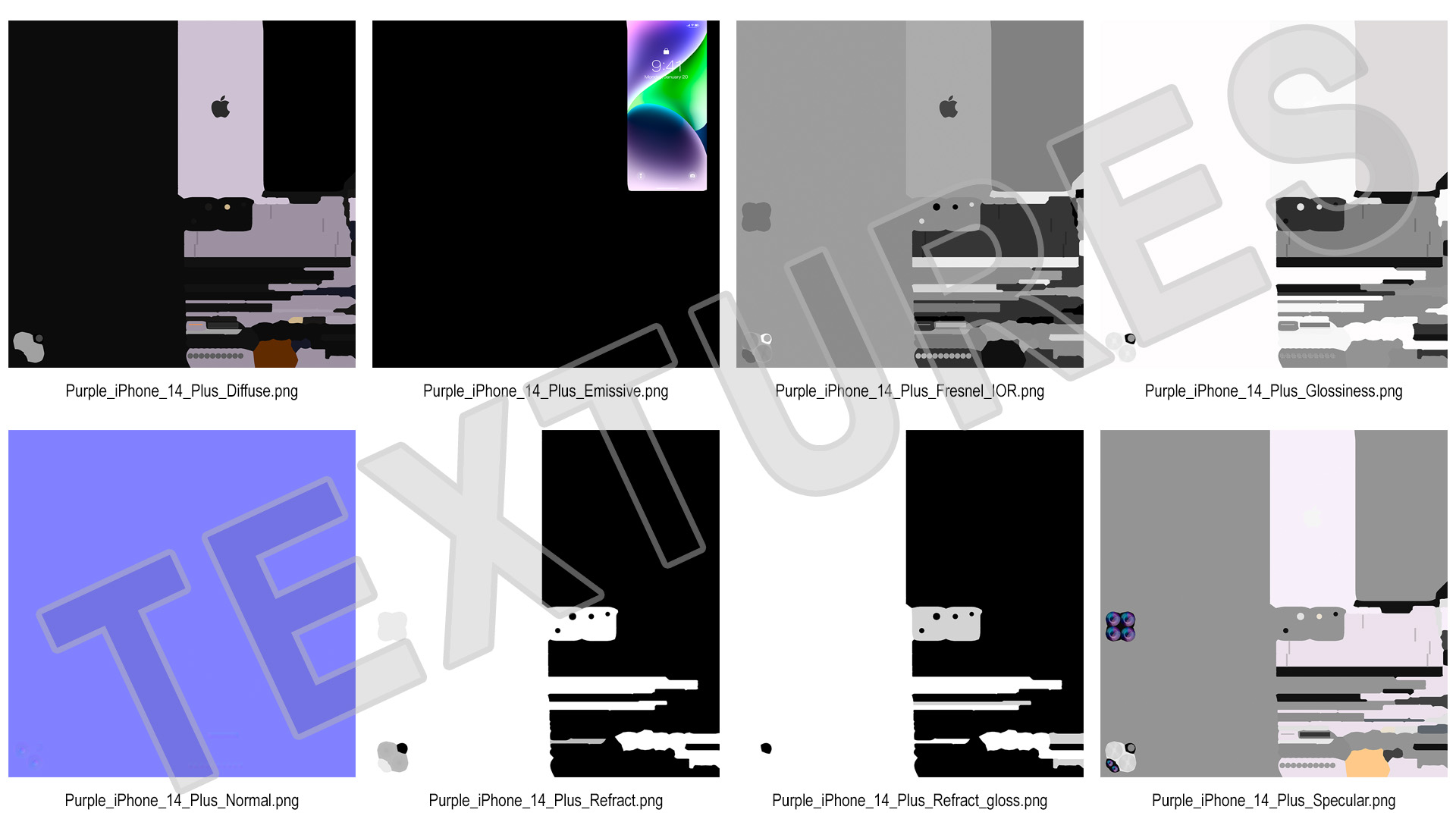 Apple iPhone 14 Plus Purple 3D