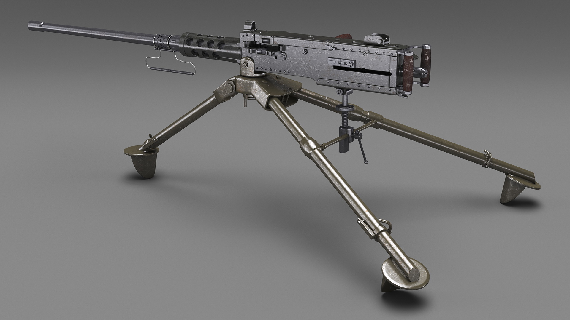 Mounted Heavy Machine Gun Browning M2 3D