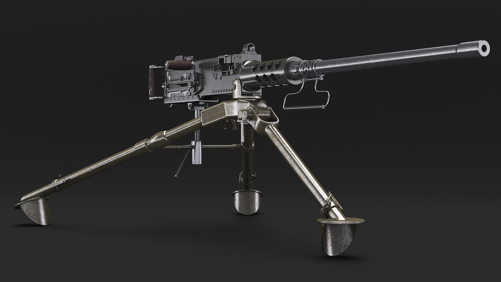 Mounted Heavy Machine Gun Browning M2 3D
