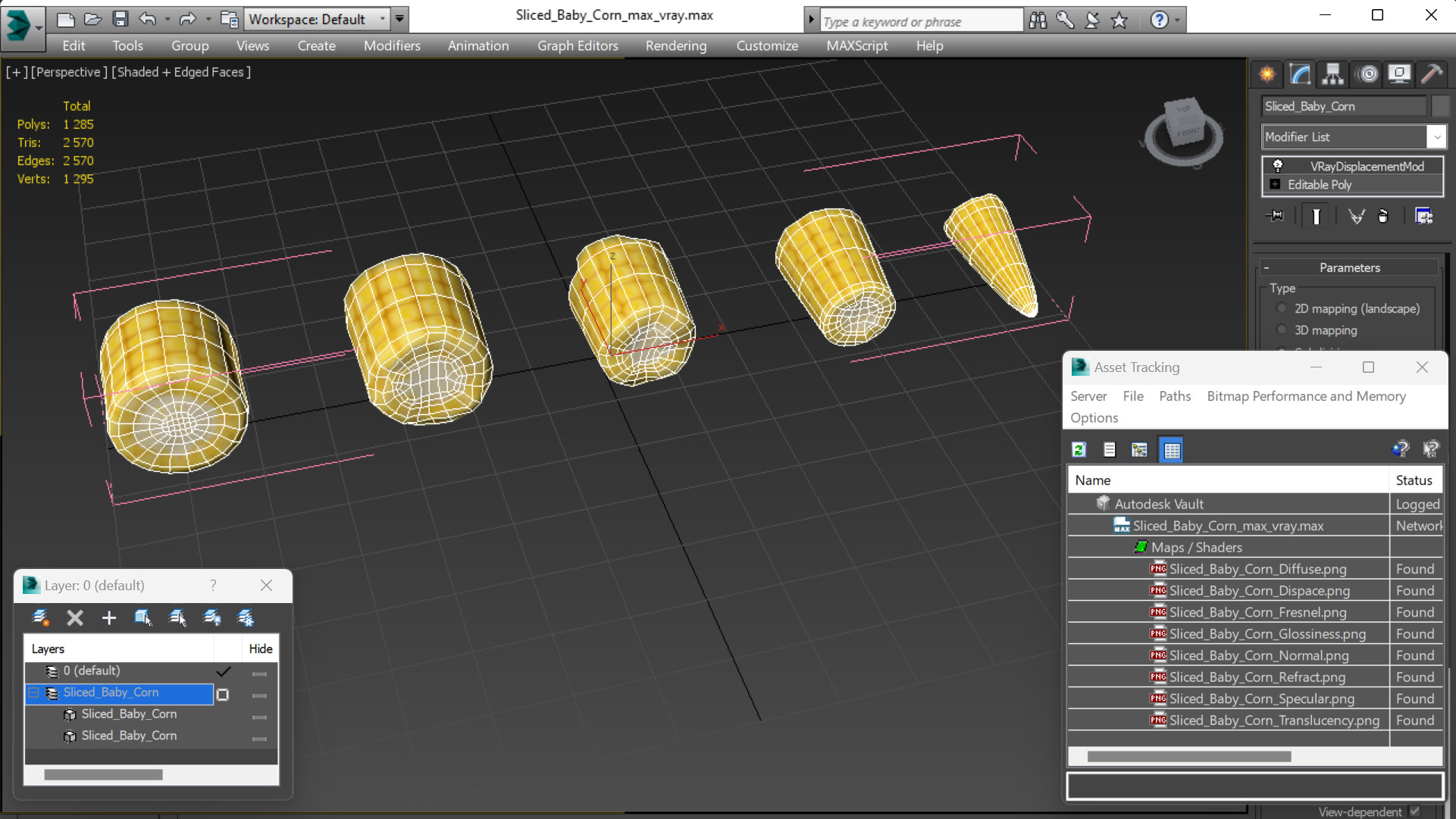 3D Sliced Baby Corn
