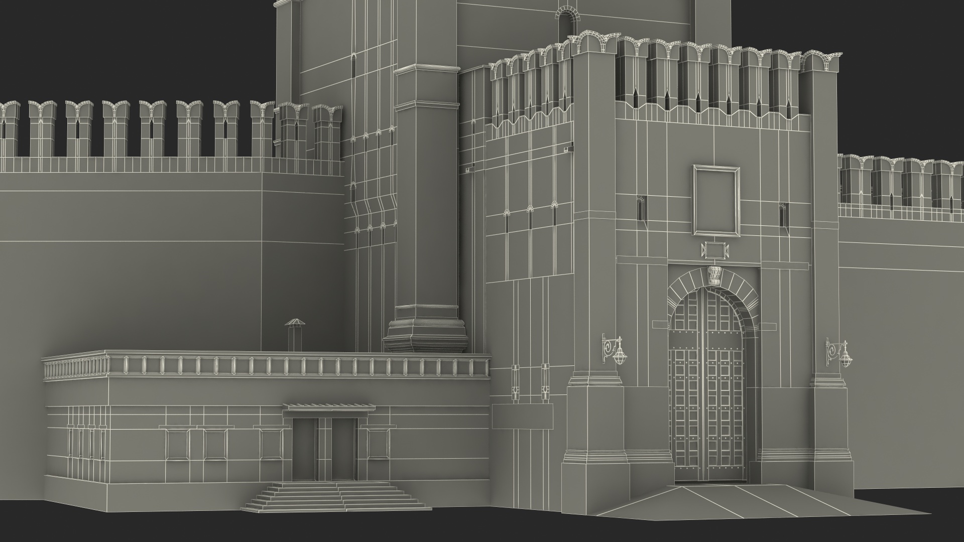 Red Brick Tower Old Wall Masonry 3D
