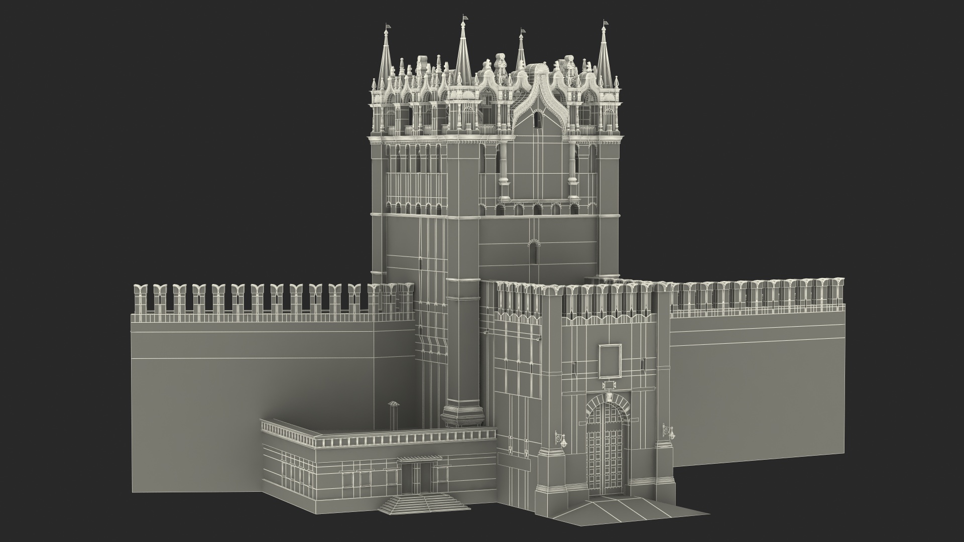 Red Brick Tower Old Wall Masonry 3D