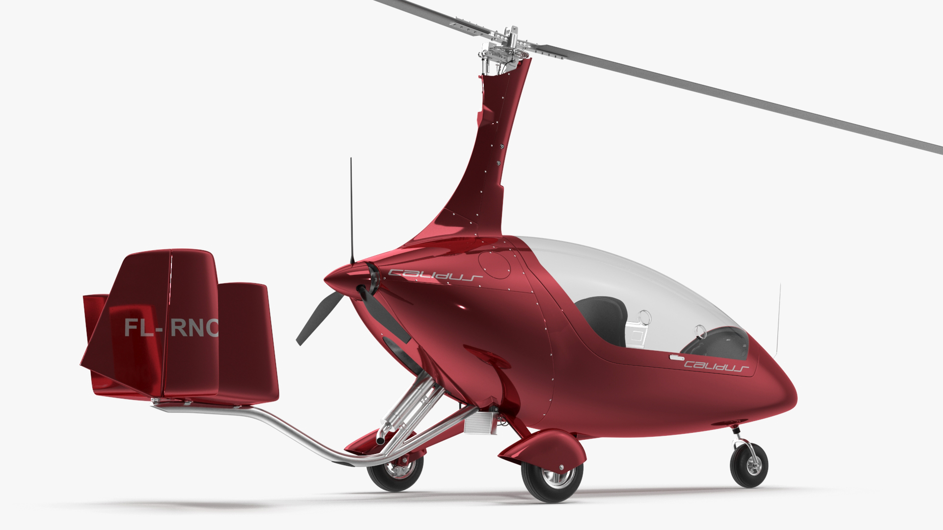 3D model Calidus 912 Autogyro Red Simple Interior