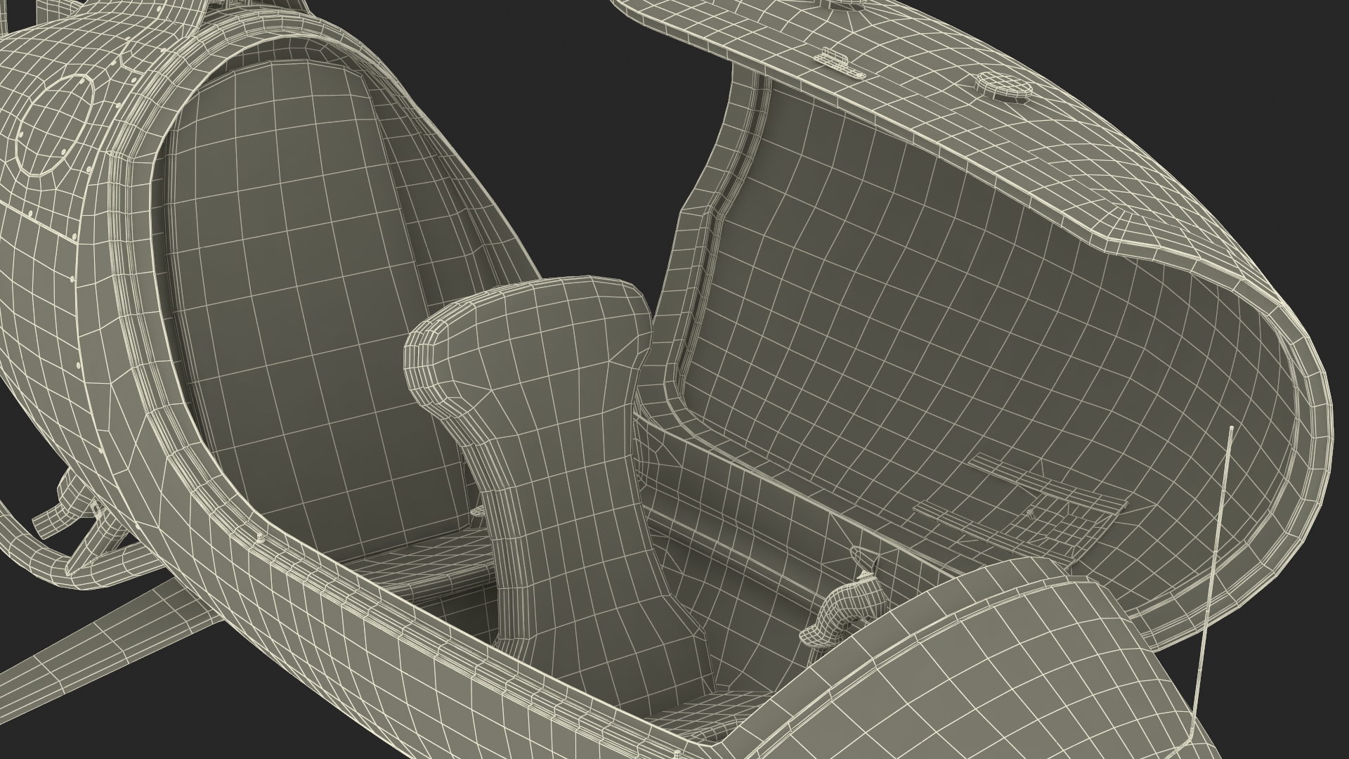 3D model Calidus 912 Autogyro Red Simple Interior