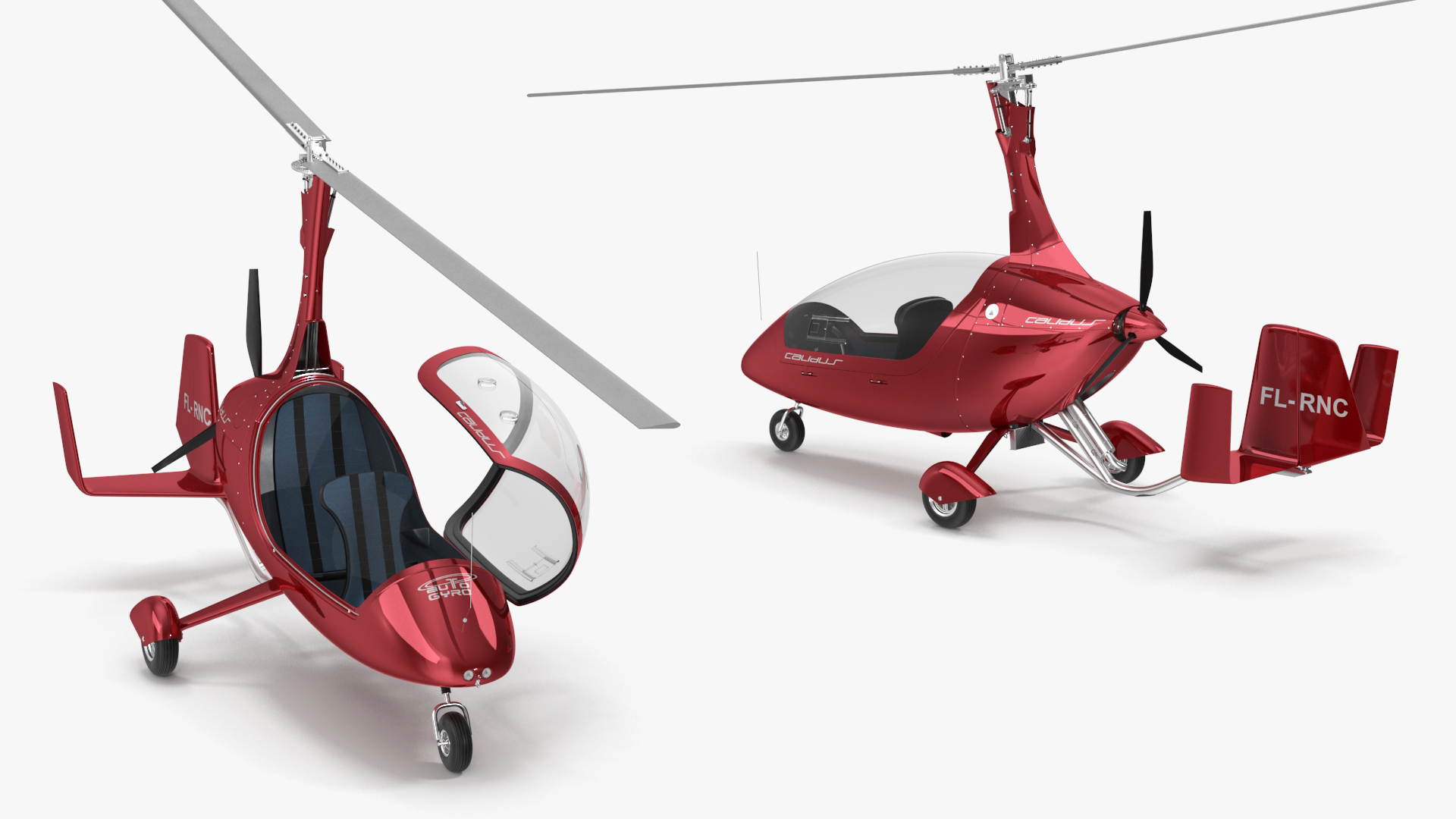 3D model Calidus 912 Autogyro Red Simple Interior