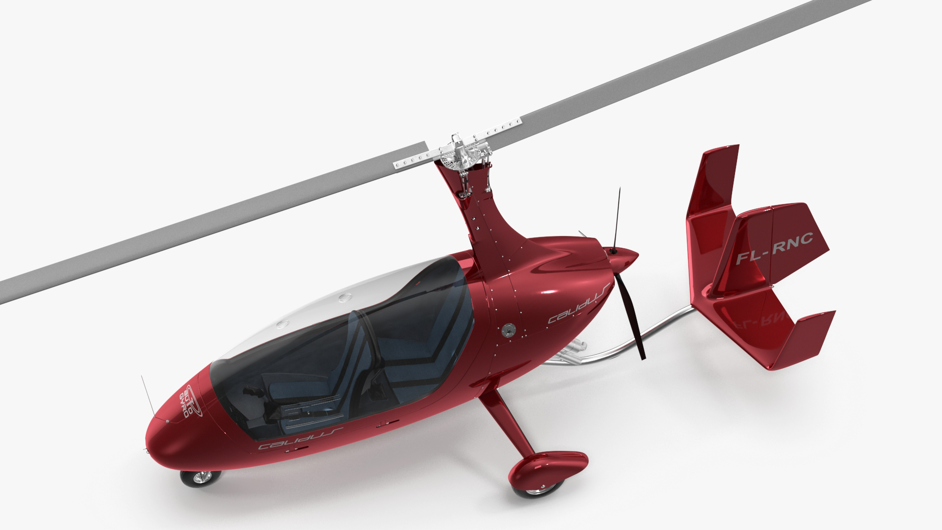 3D model Calidus 912 Autogyro Red Simple Interior