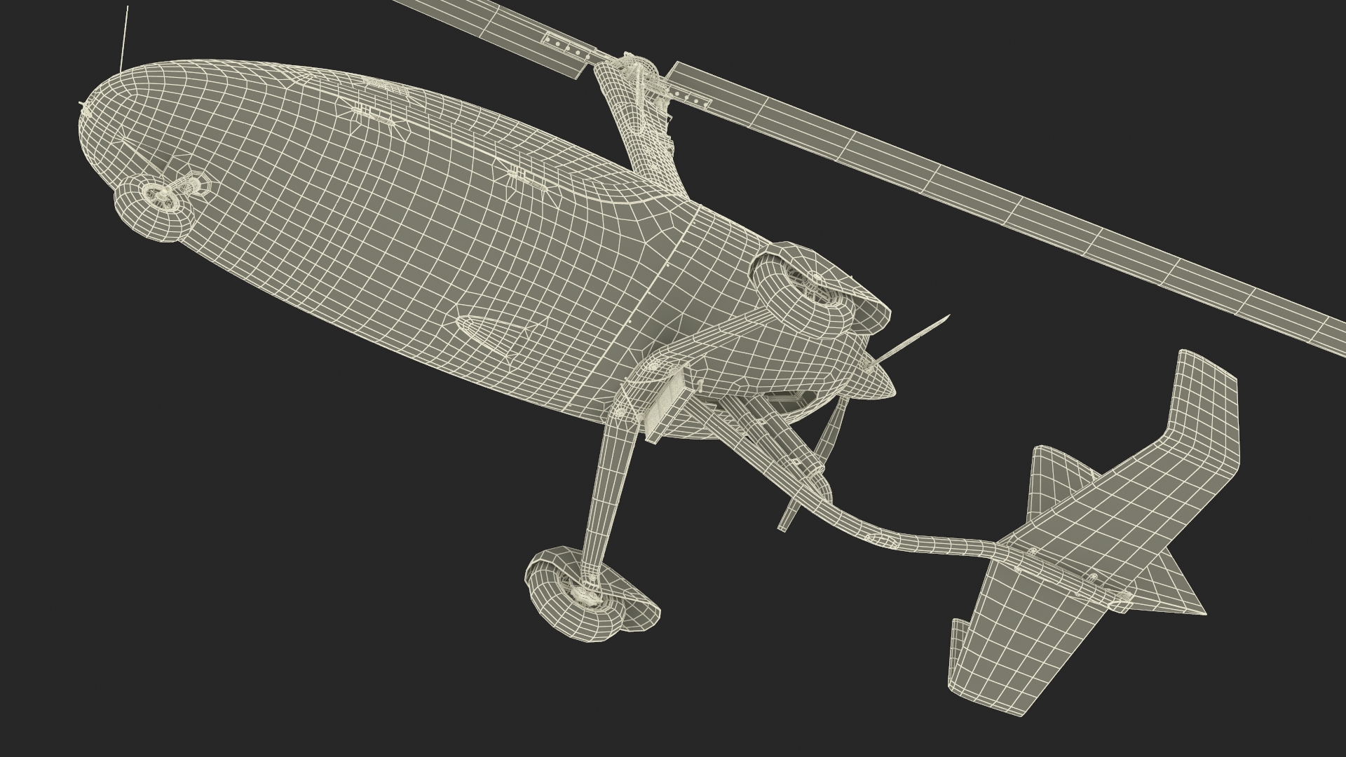 3D model Calidus 912 Autogyro Red Simple Interior