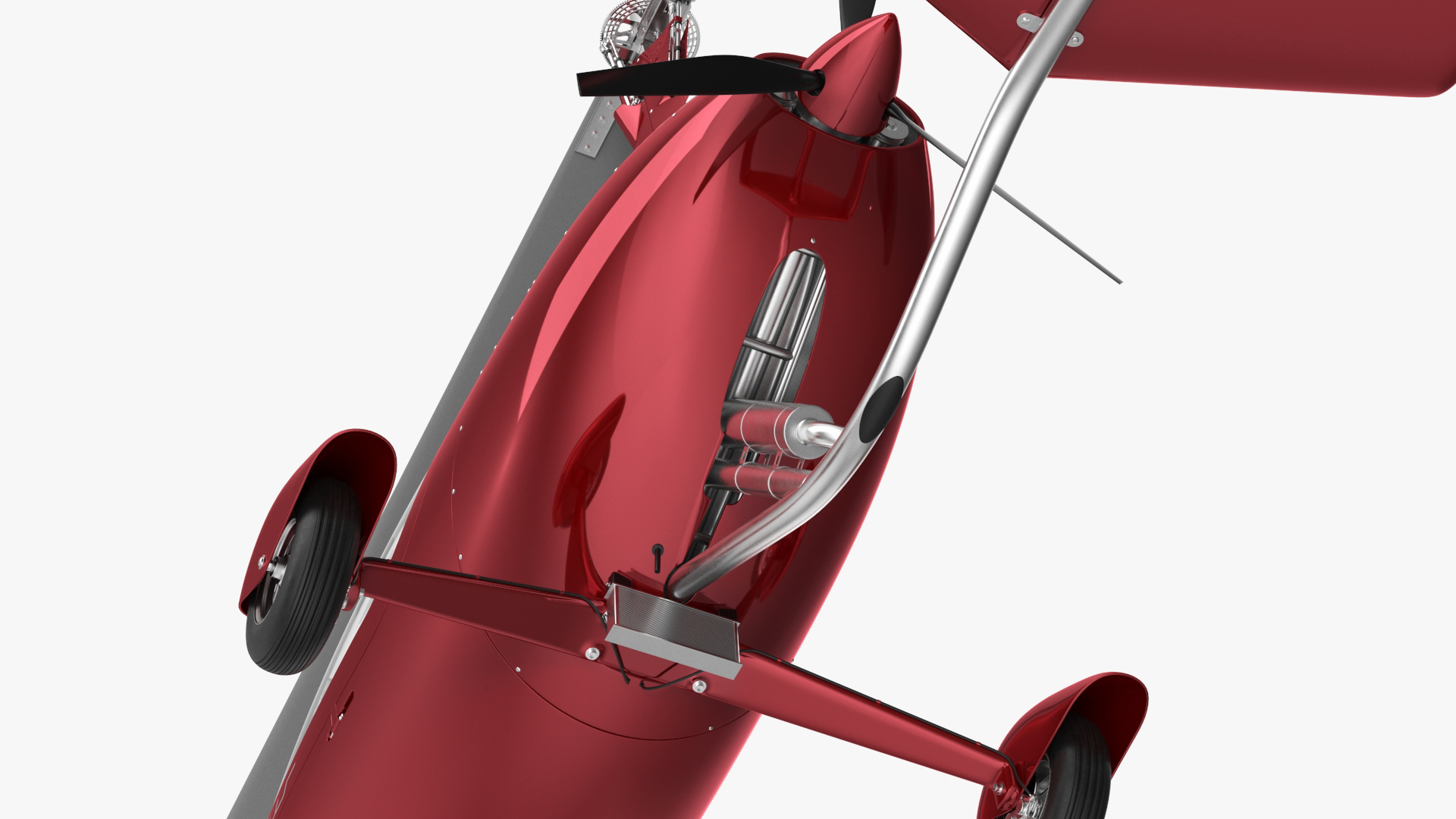 3D model Calidus 912 Autogyro Red Simple Interior
