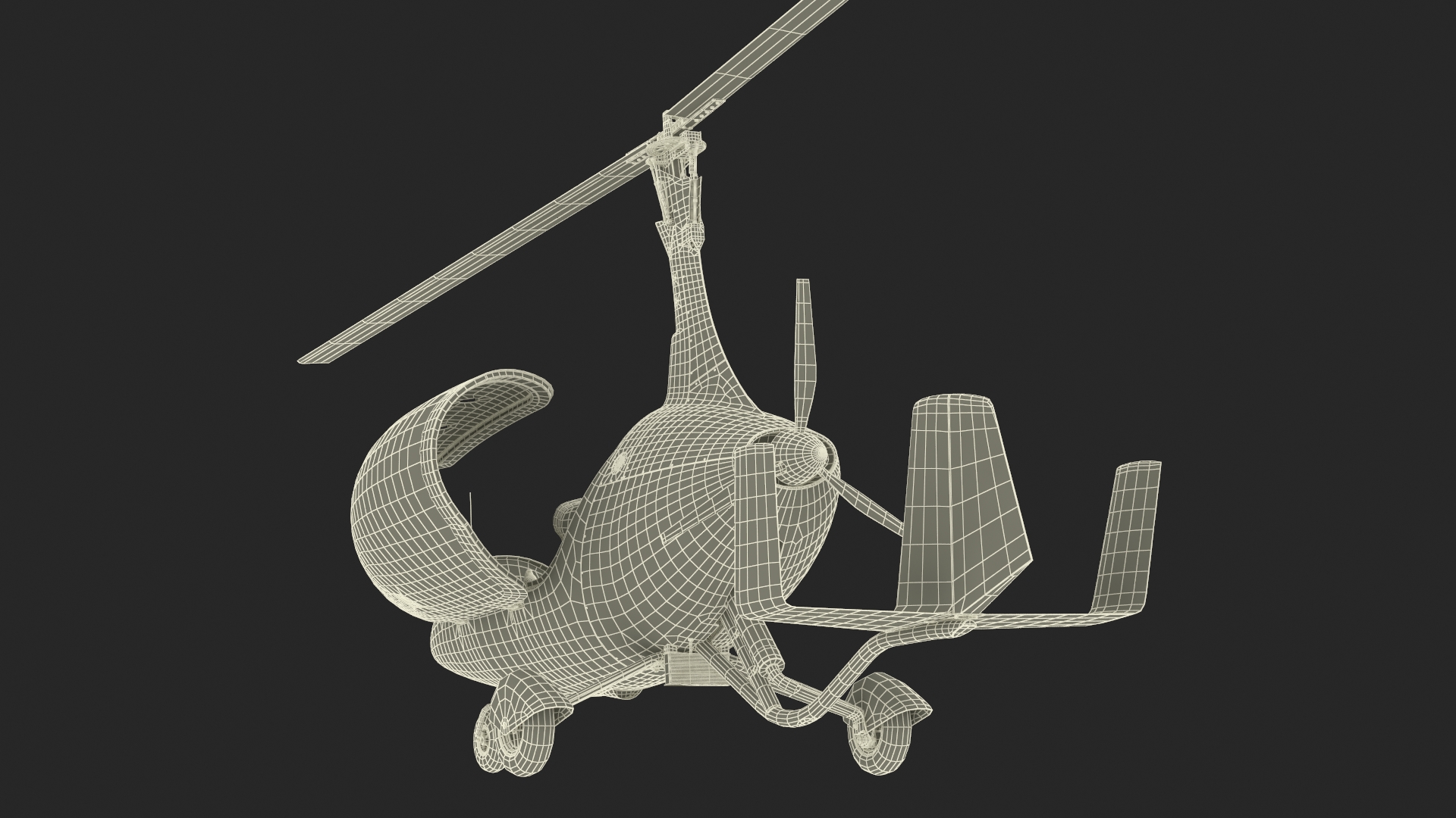 3D model Calidus 912 Autogyro Red Simple Interior