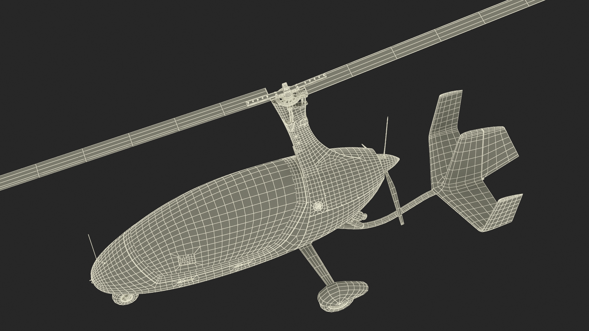 3D model Calidus 912 Autogyro Red Simple Interior