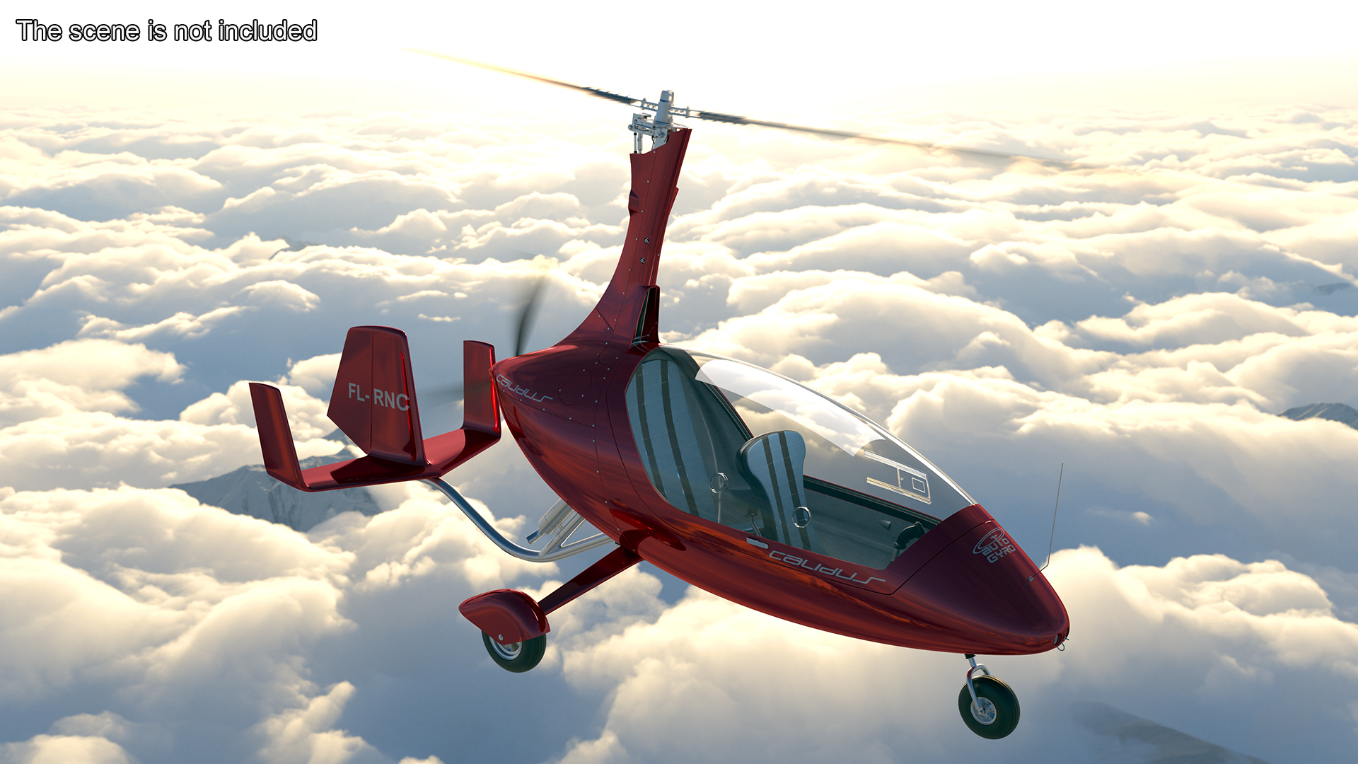 3D model Calidus 912 Autogyro Red Simple Interior