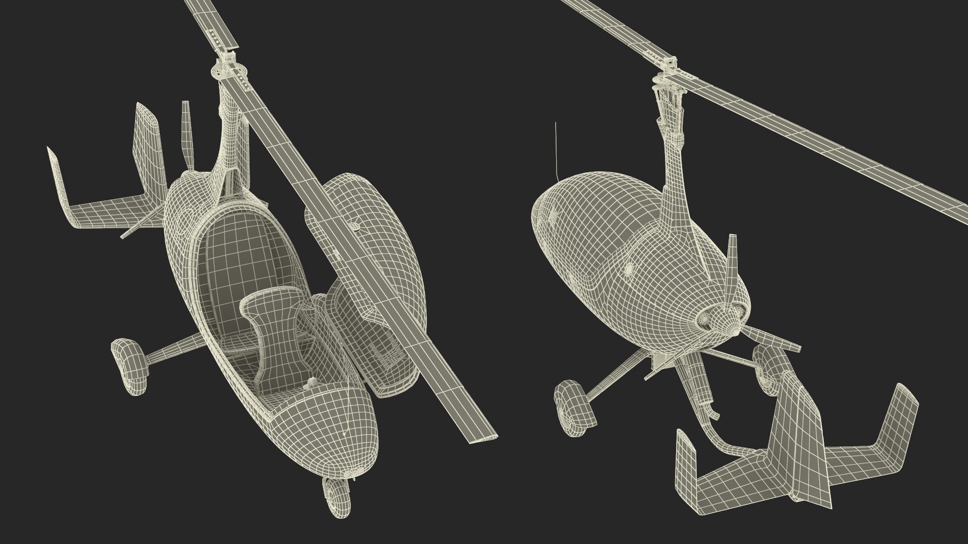 3D model Calidus 912 Autogyro Red Simple Interior