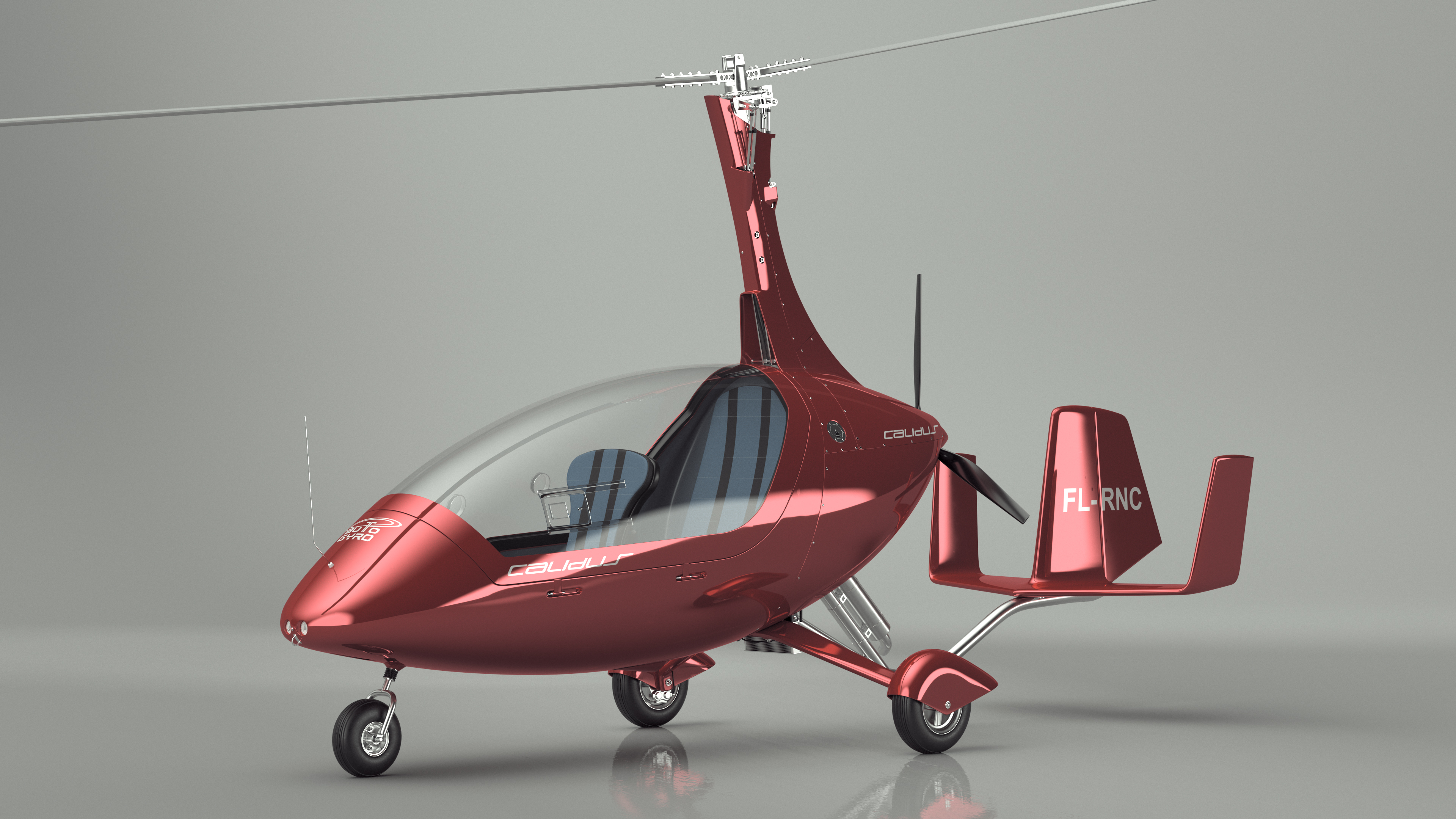 3D model Calidus 912 Autogyro Red Simple Interior