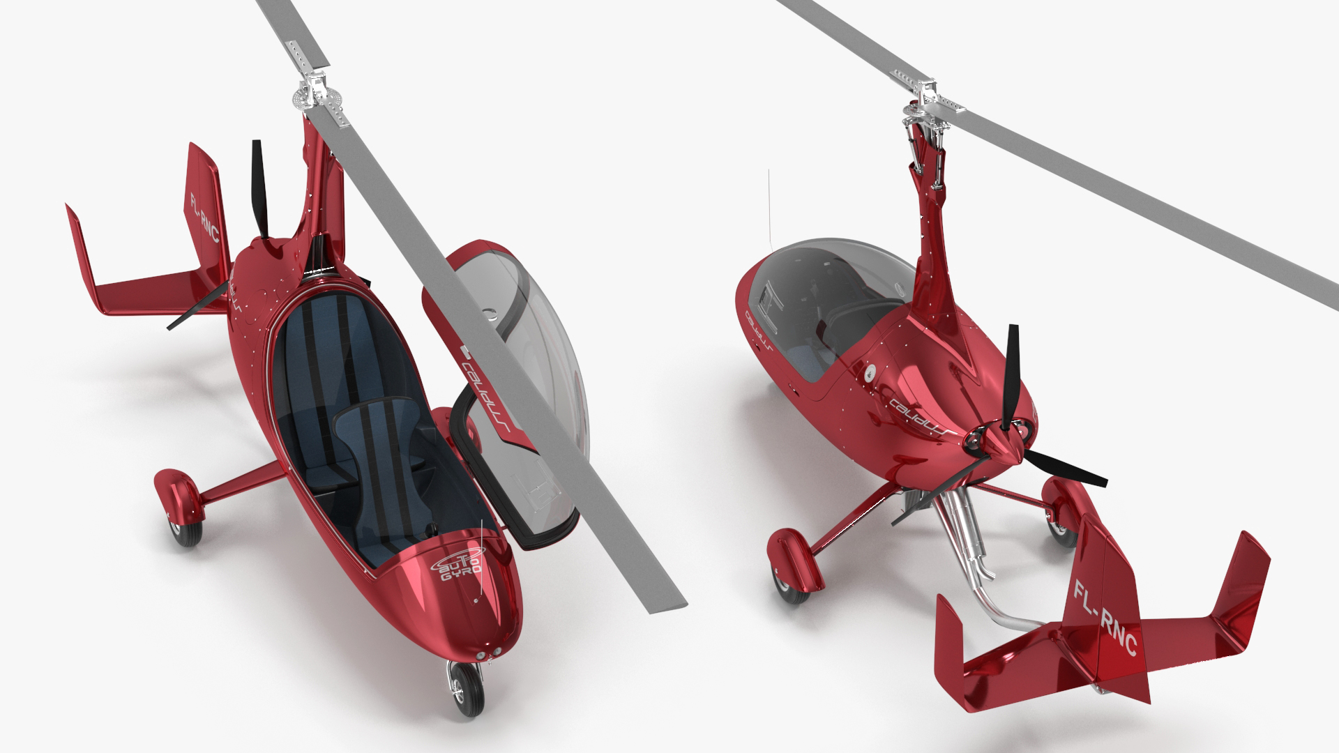 3D model Calidus 912 Autogyro Red Simple Interior