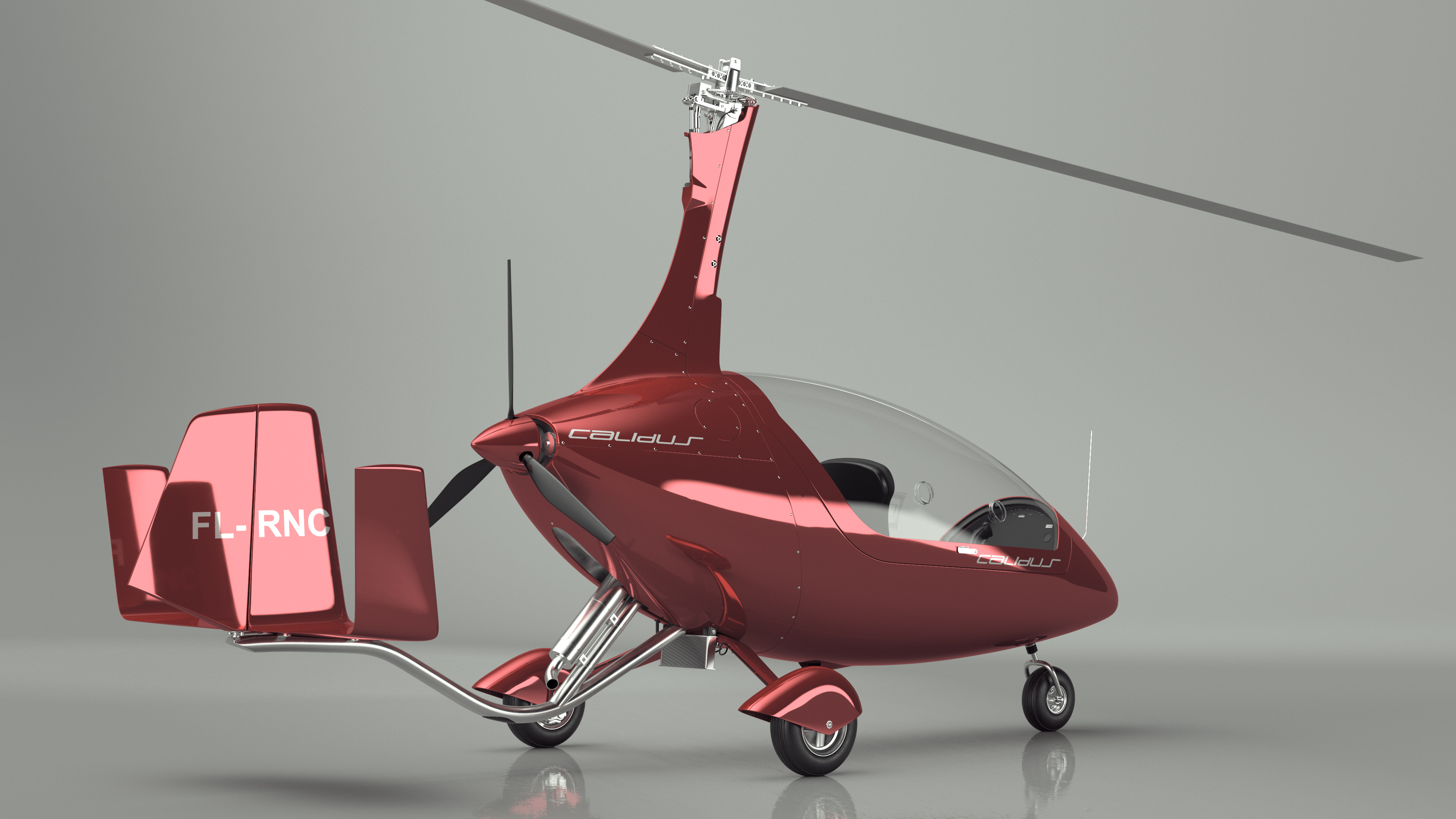 3D model Calidus 912 Autogyro Red Simple Interior