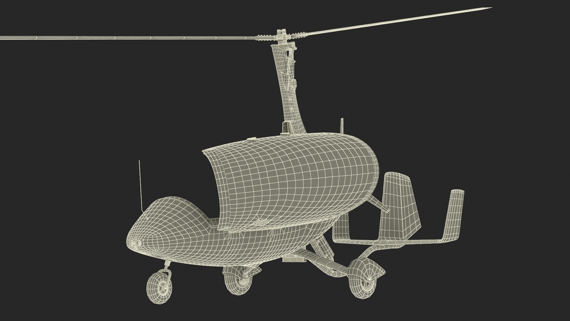 3D model Calidus 912 Autogyro Red Simple Interior