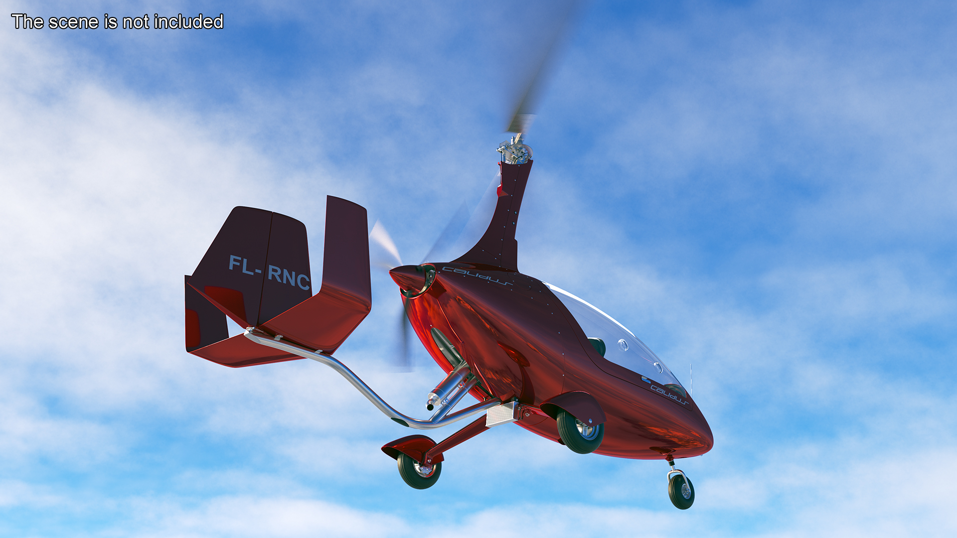 3D model Calidus 912 Autogyro Red Simple Interior