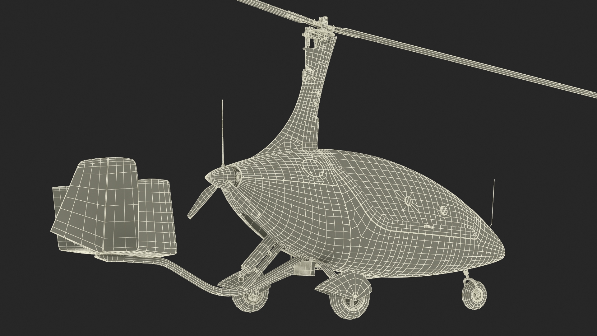 3D model Calidus 912 Autogyro Red Simple Interior