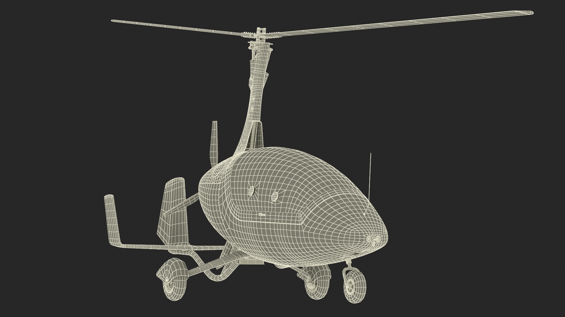 3D model Calidus 912 Autogyro Red Simple Interior