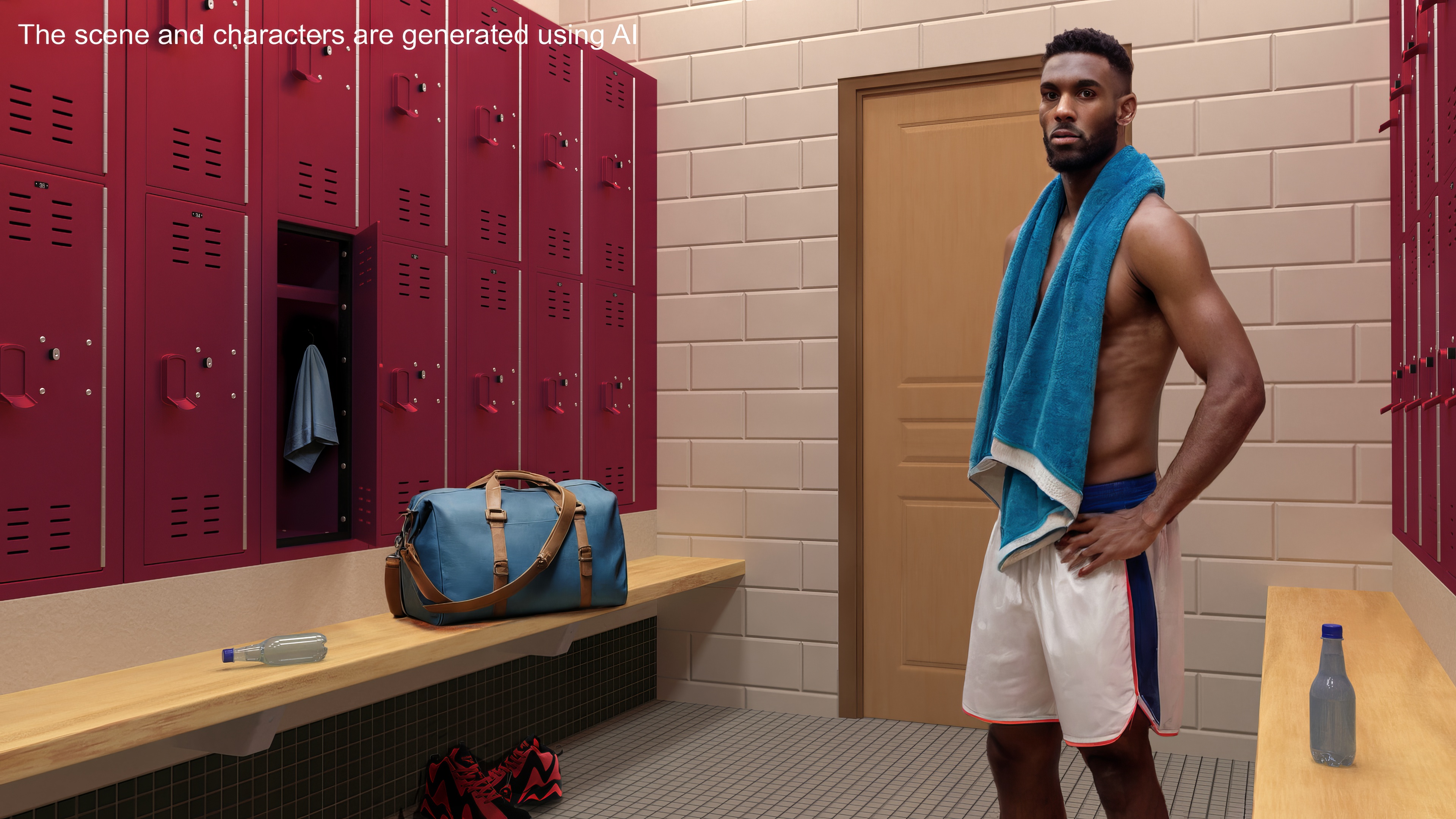 3D Metal Locker Room Red