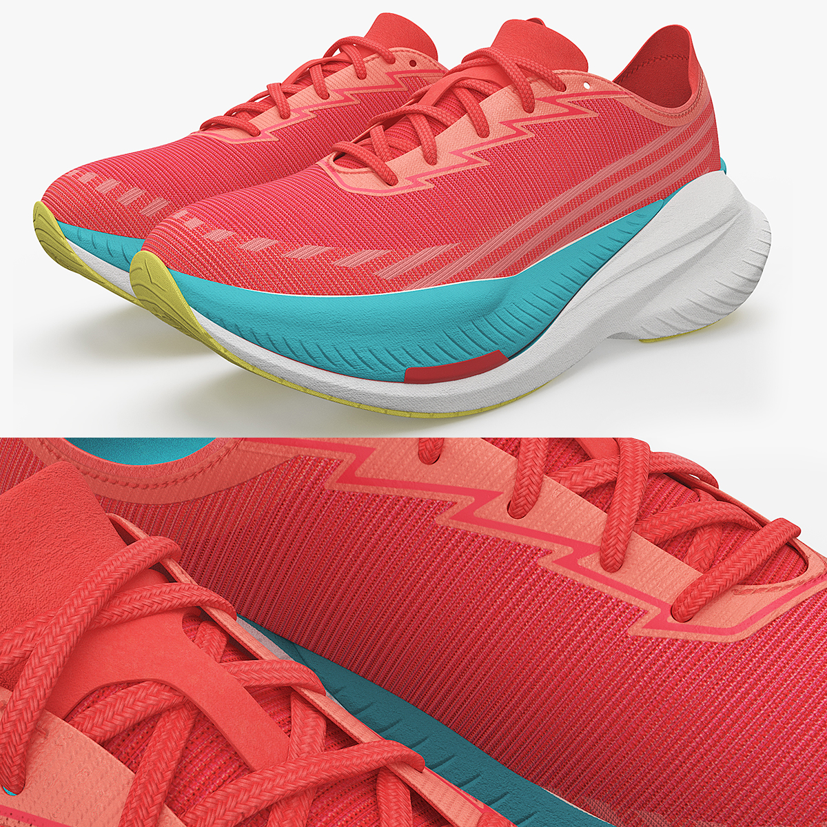 Cushioned Running Trainers 3D model preview