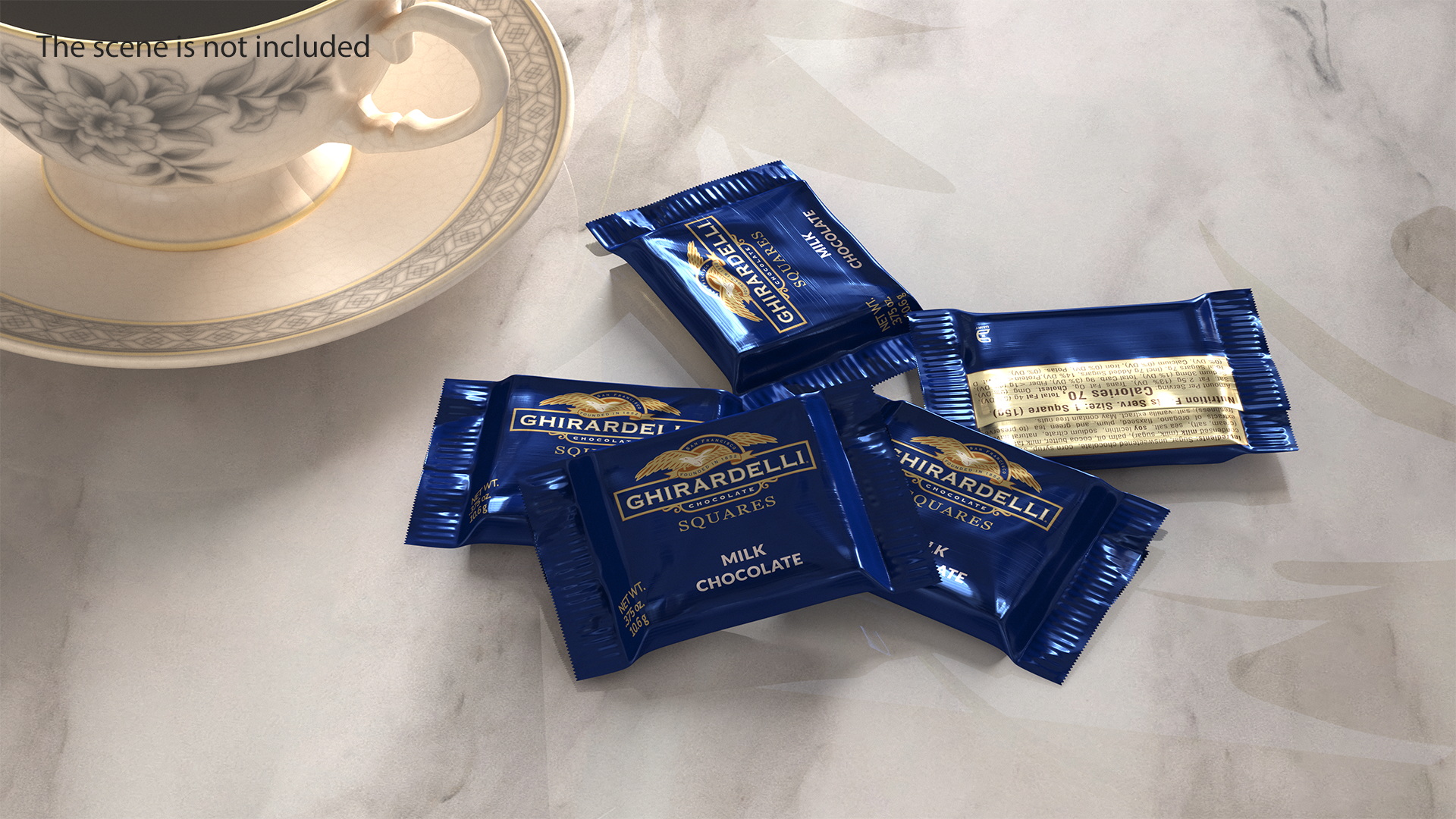 3D Ghirardelli Square Milk Chocolate model