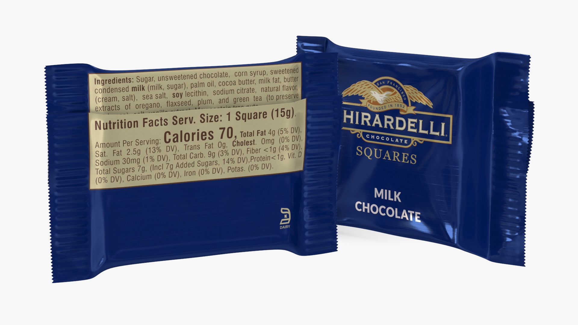 3D Ghirardelli Square Milk Chocolate model