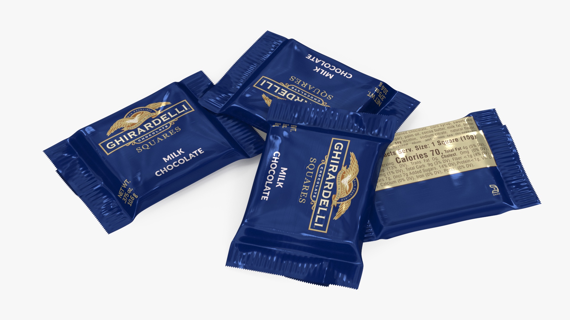3D Ghirardelli Square Milk Chocolate model