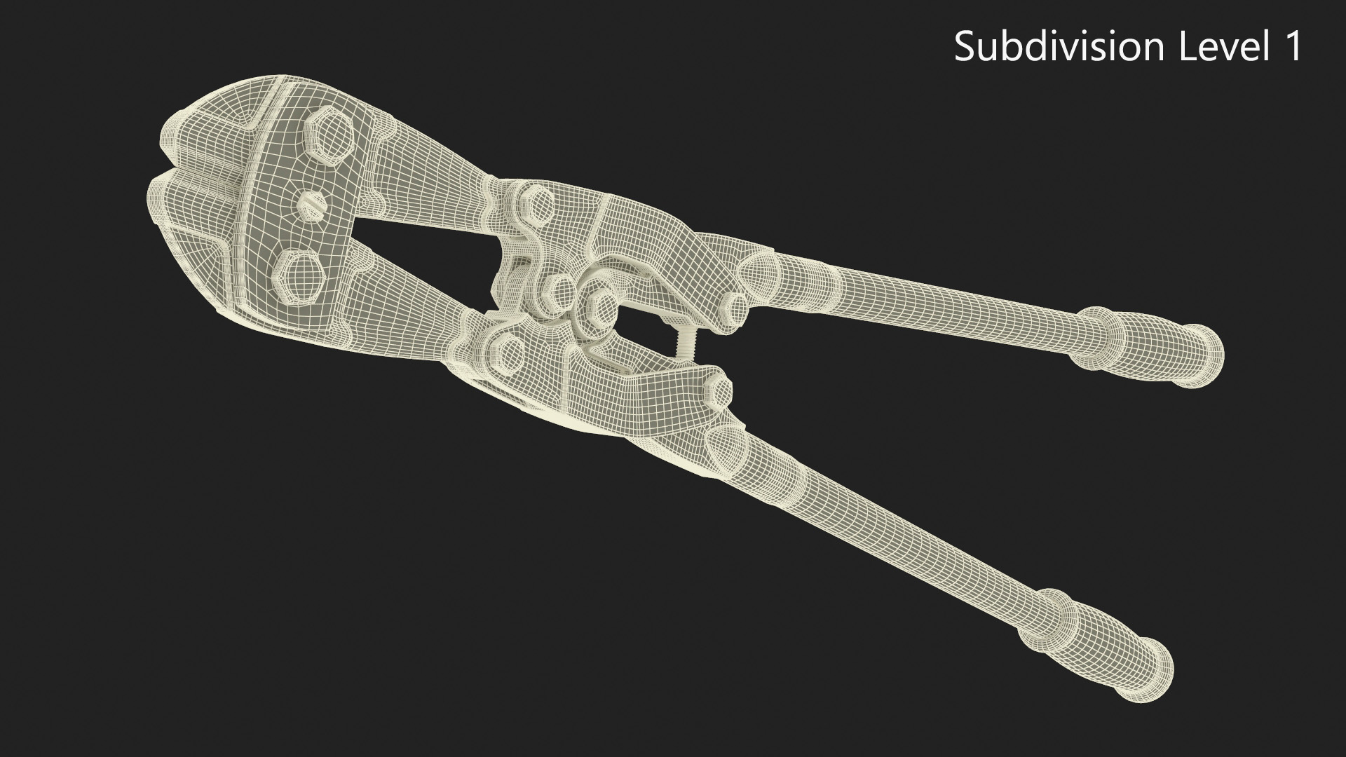 3D model Bolt Cutter Tool Yellow Rigged
