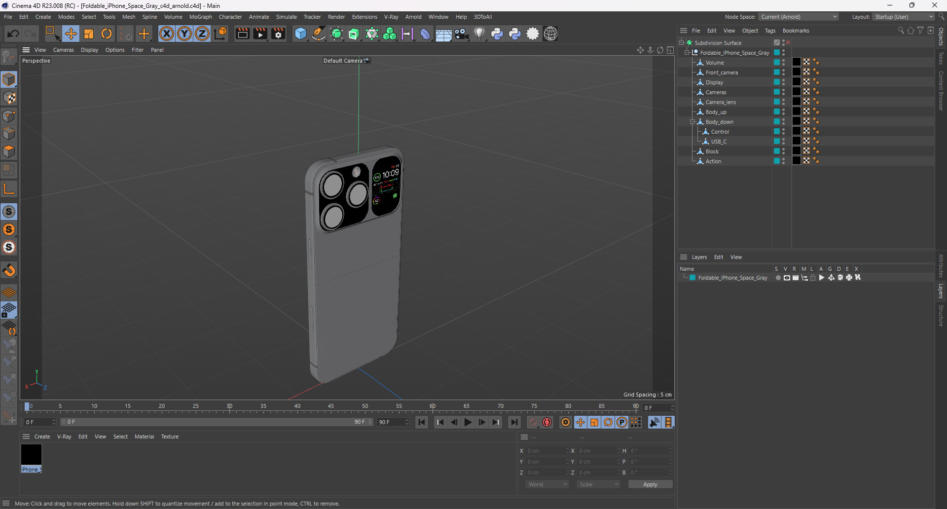 3D Foldable iPhone Space Gray