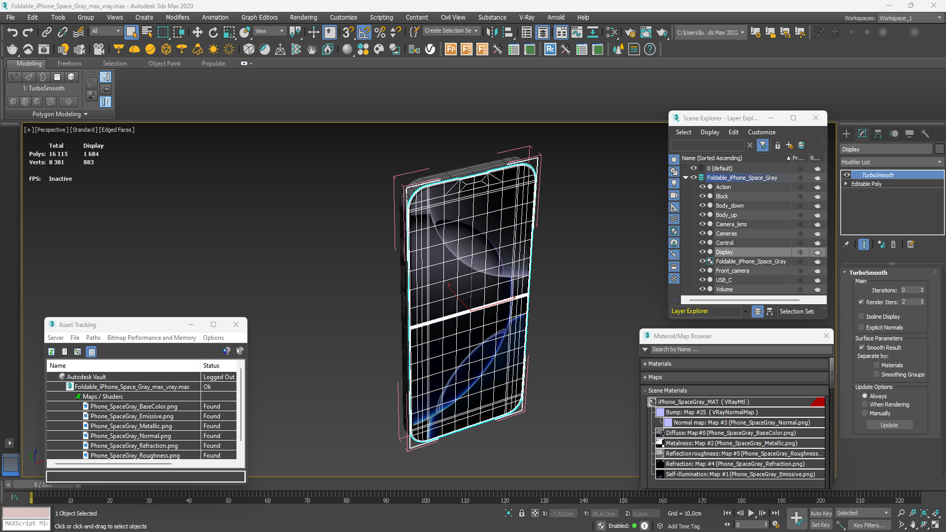 3D Foldable iPhone Space Gray