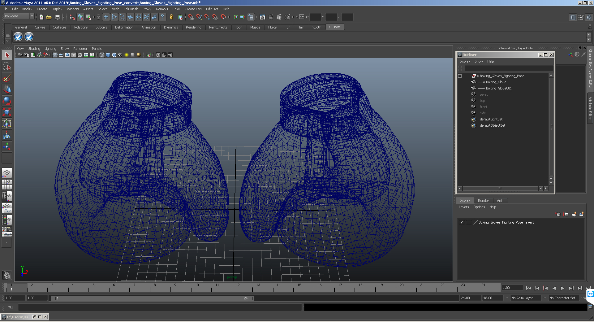 Boxing Gloves Fighting Pose 3D