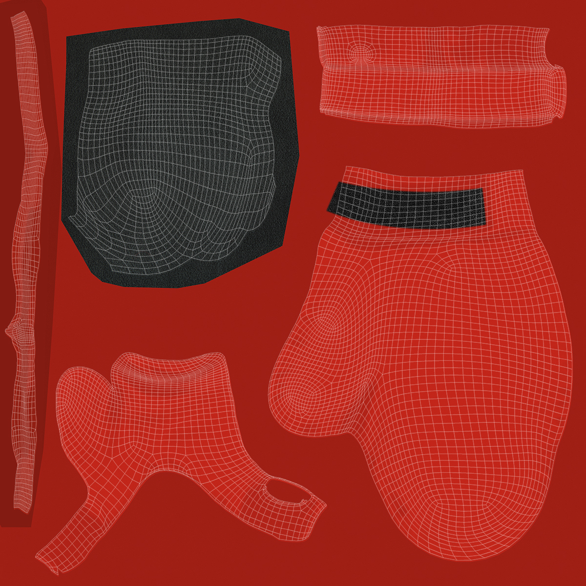 Boxing Gloves Fighting Pose 3D