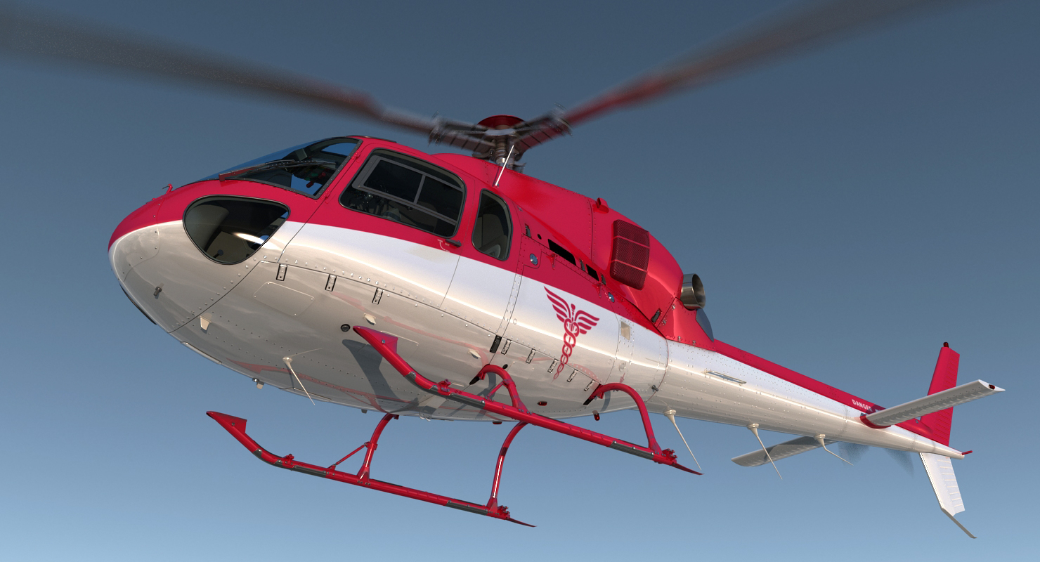 3D Medical Air Rescue Helicopter Eurocopter AS 355N model