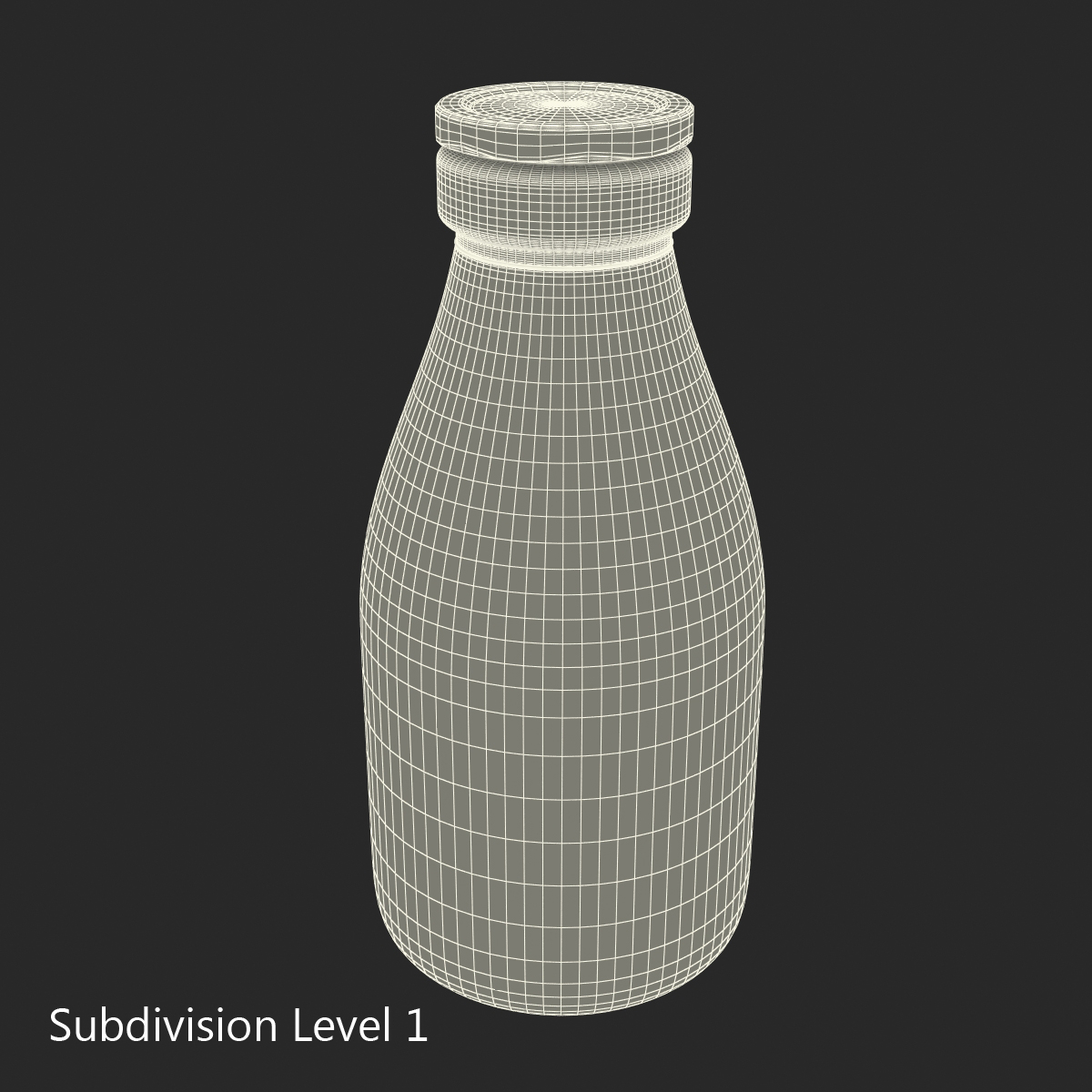 Milk Glass Pint Bottle 3D