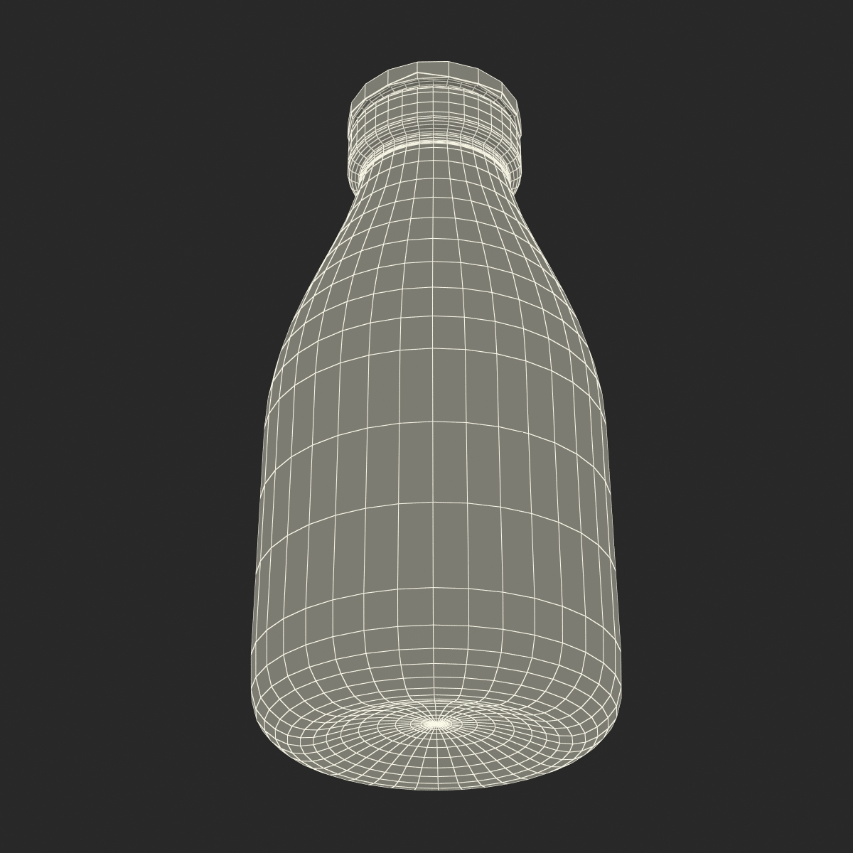 Milk Glass Pint Bottle 3D