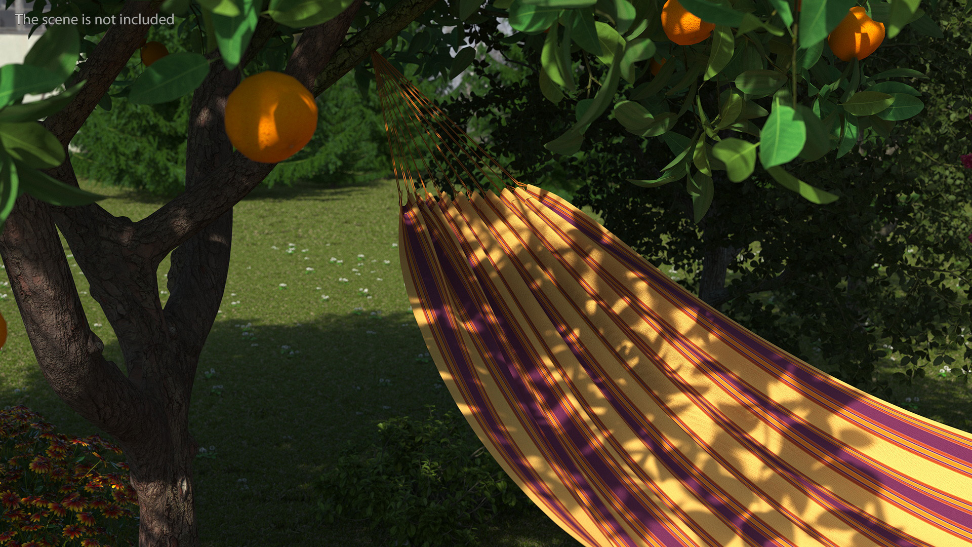 Striped Fabric Hammock 3D