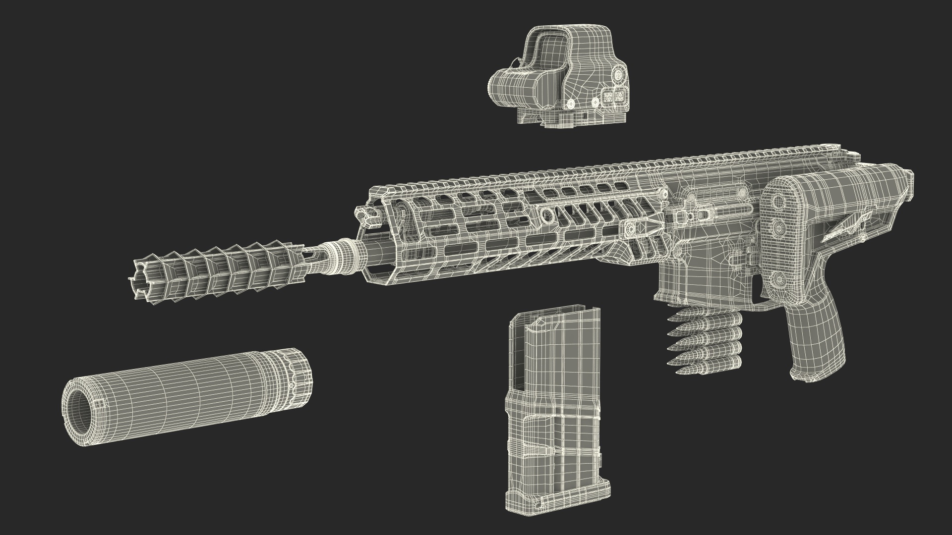 SIG XM7 Assault Rifle in Case 3D model