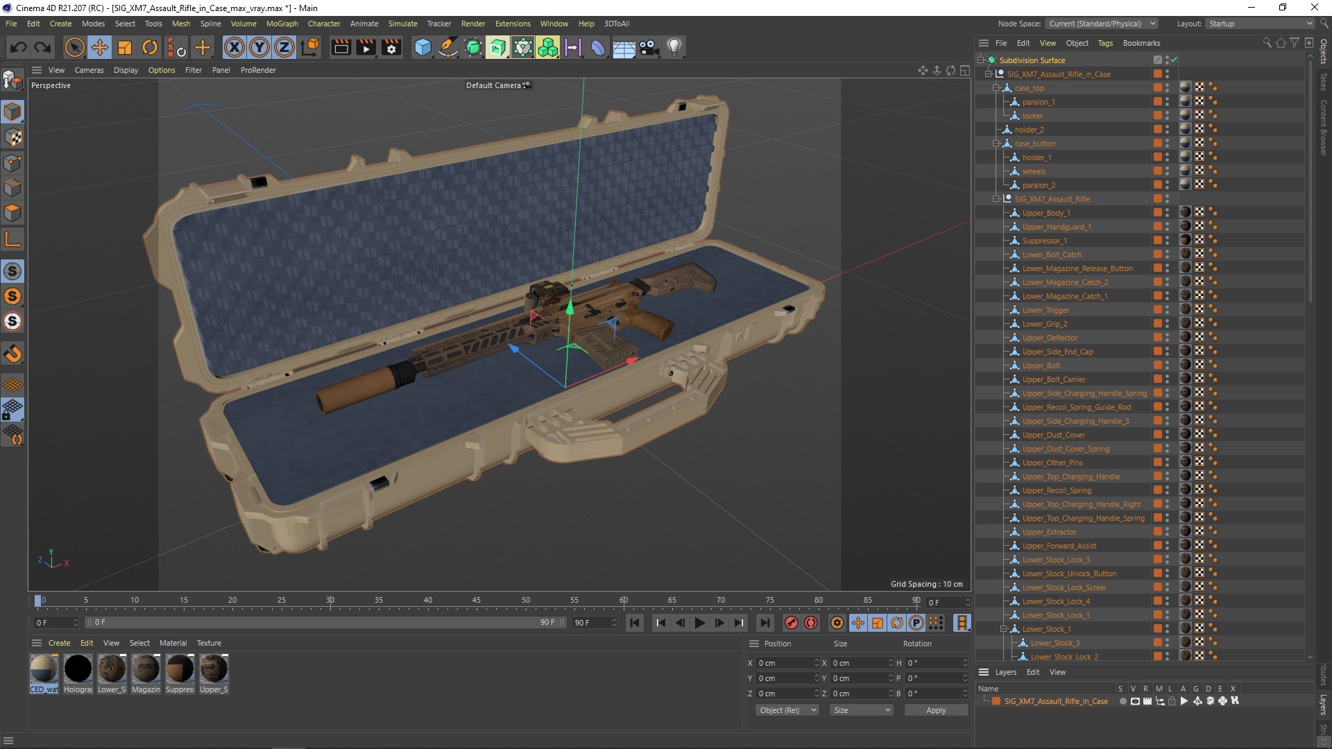 SIG XM7 Assault Rifle in Case 3D model