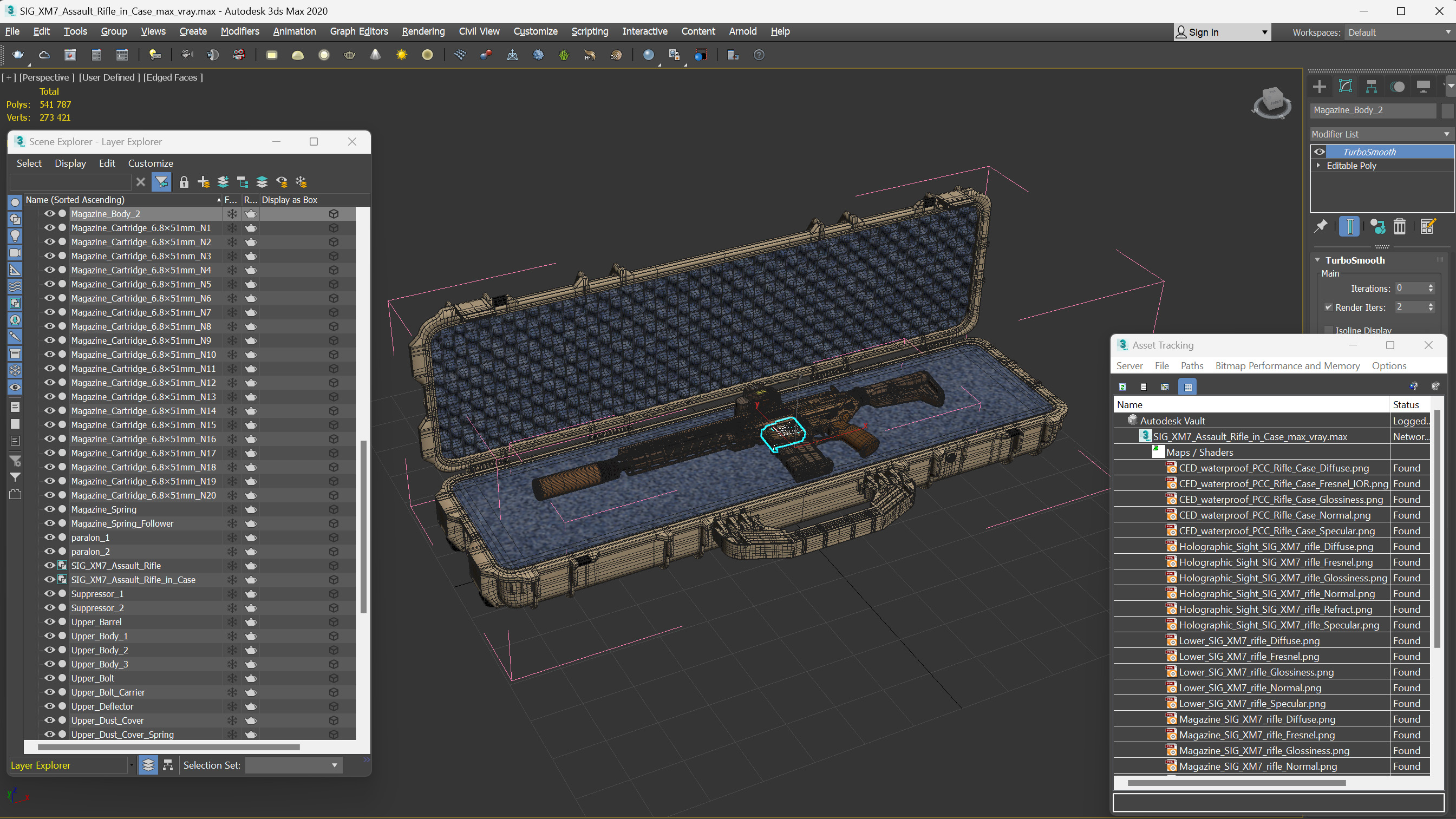 SIG XM7 Assault Rifle in Case 3D model