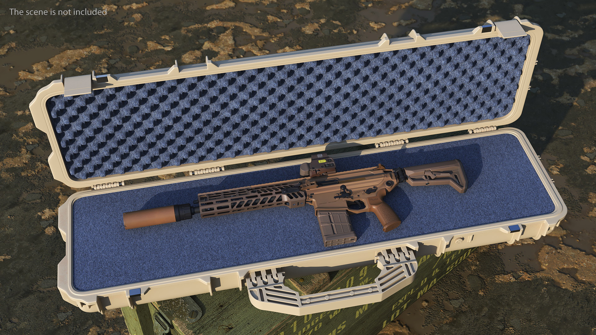 SIG XM7 Assault Rifle in Case 3D model