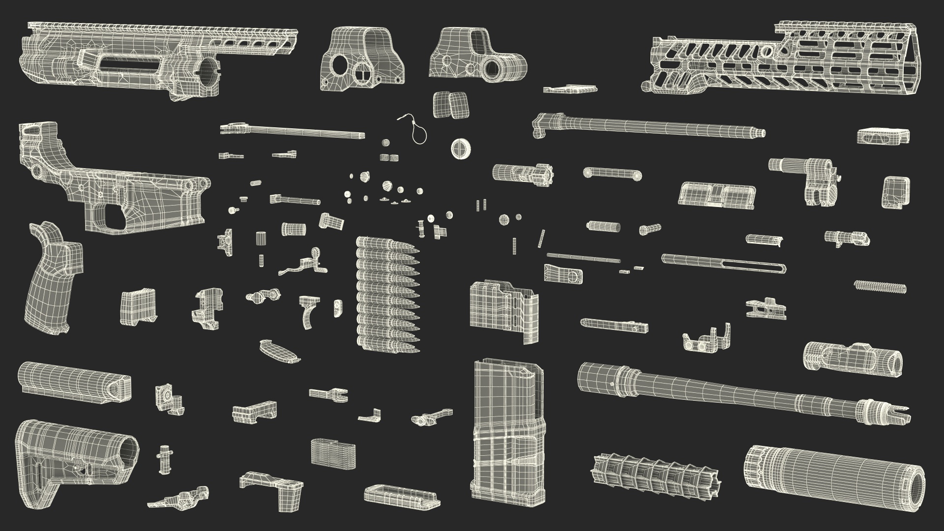 SIG XM7 Assault Rifle in Case 3D model