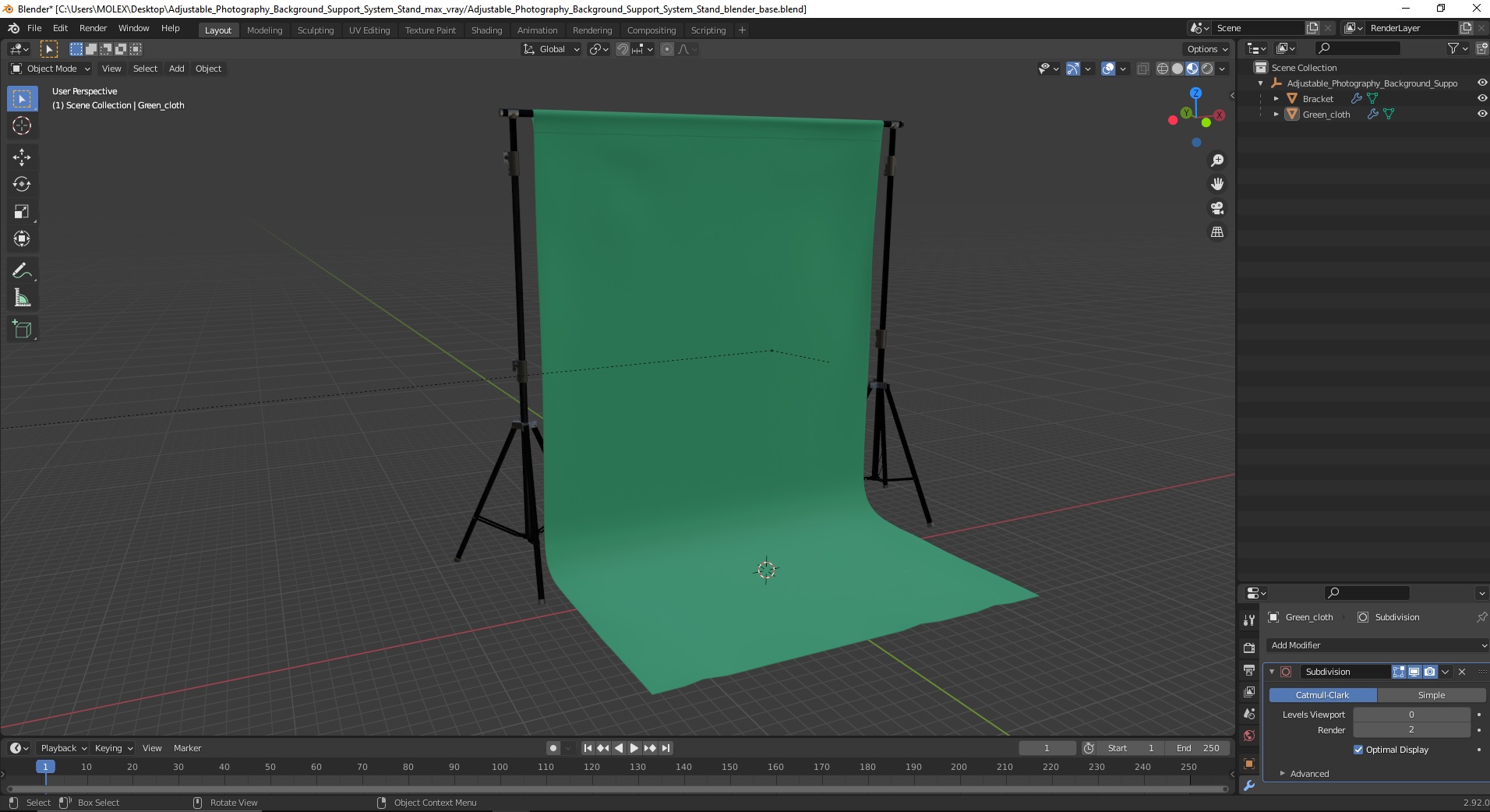 Adjustable Photography Background Support System Stand 3D model
