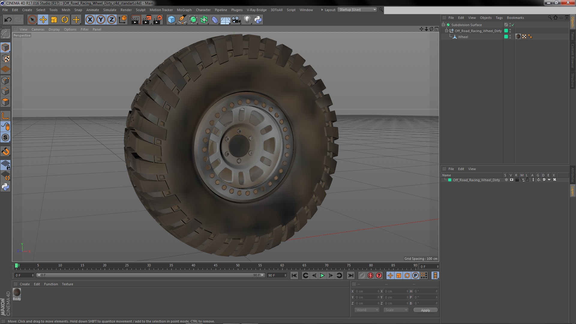 Off Road Racing Wheel Dirty 3D