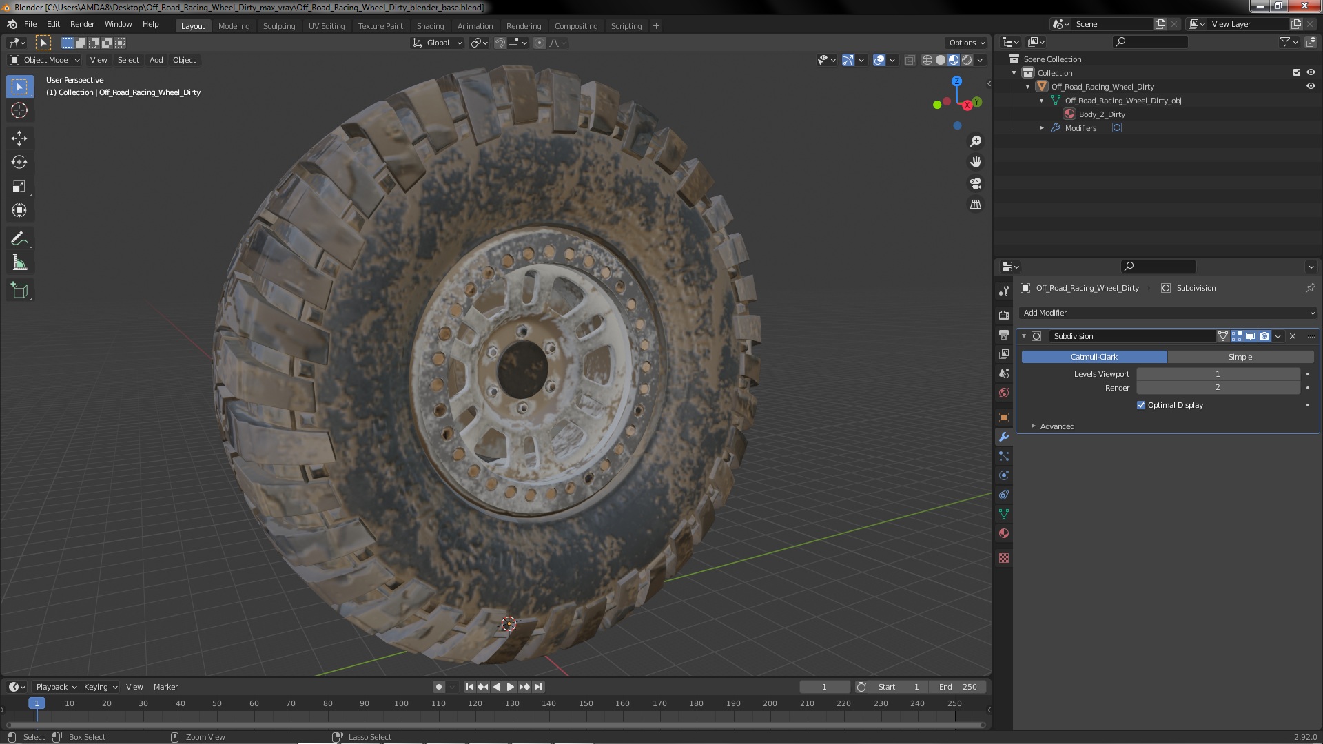 Off Road Racing Wheel Dirty 3D