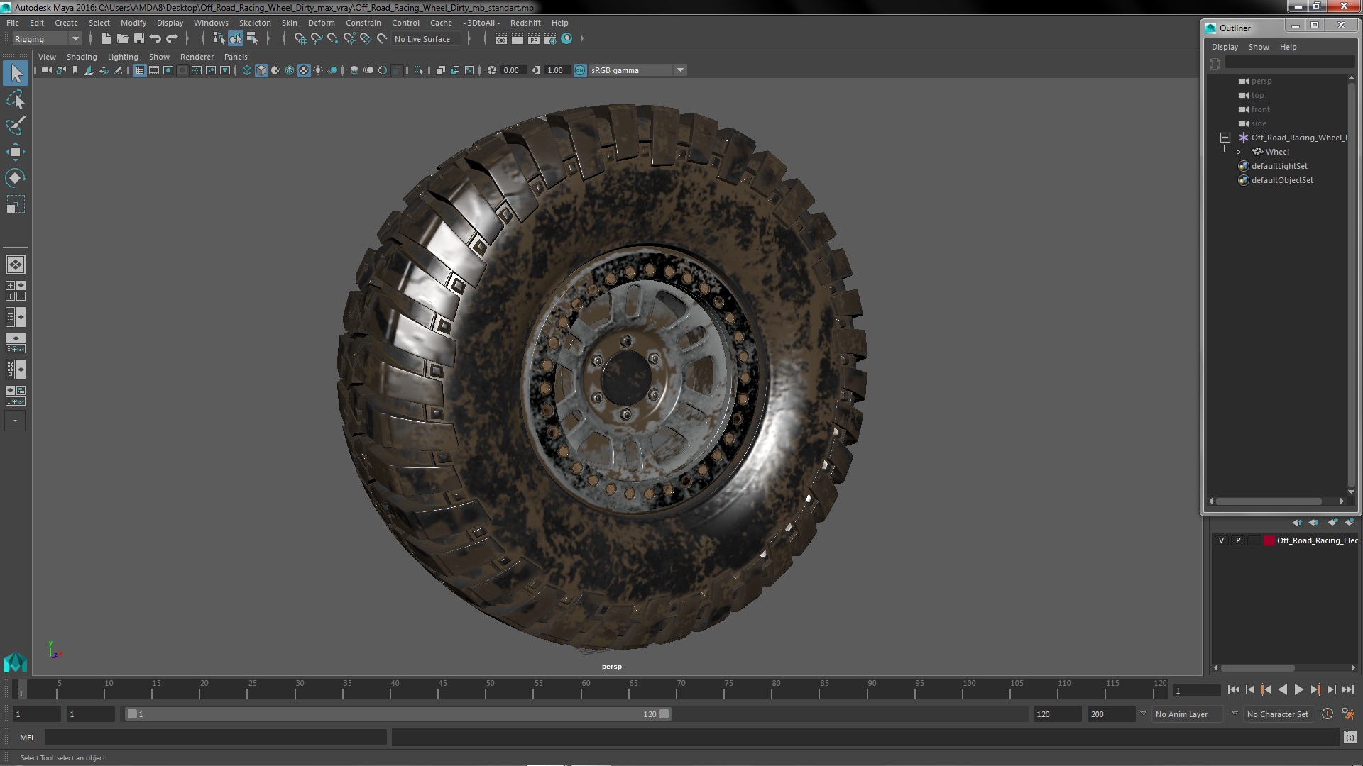 Off Road Racing Wheel Dirty 3D
