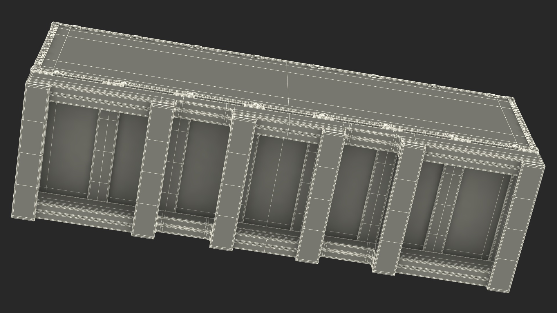3D model Wooden Box with Pallet 84x24 Inches